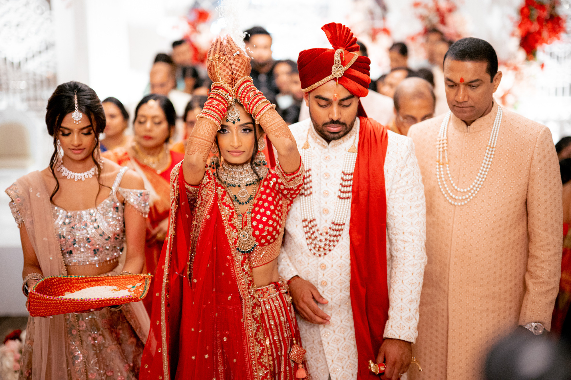 a couple is getting married in a wedding ceremony