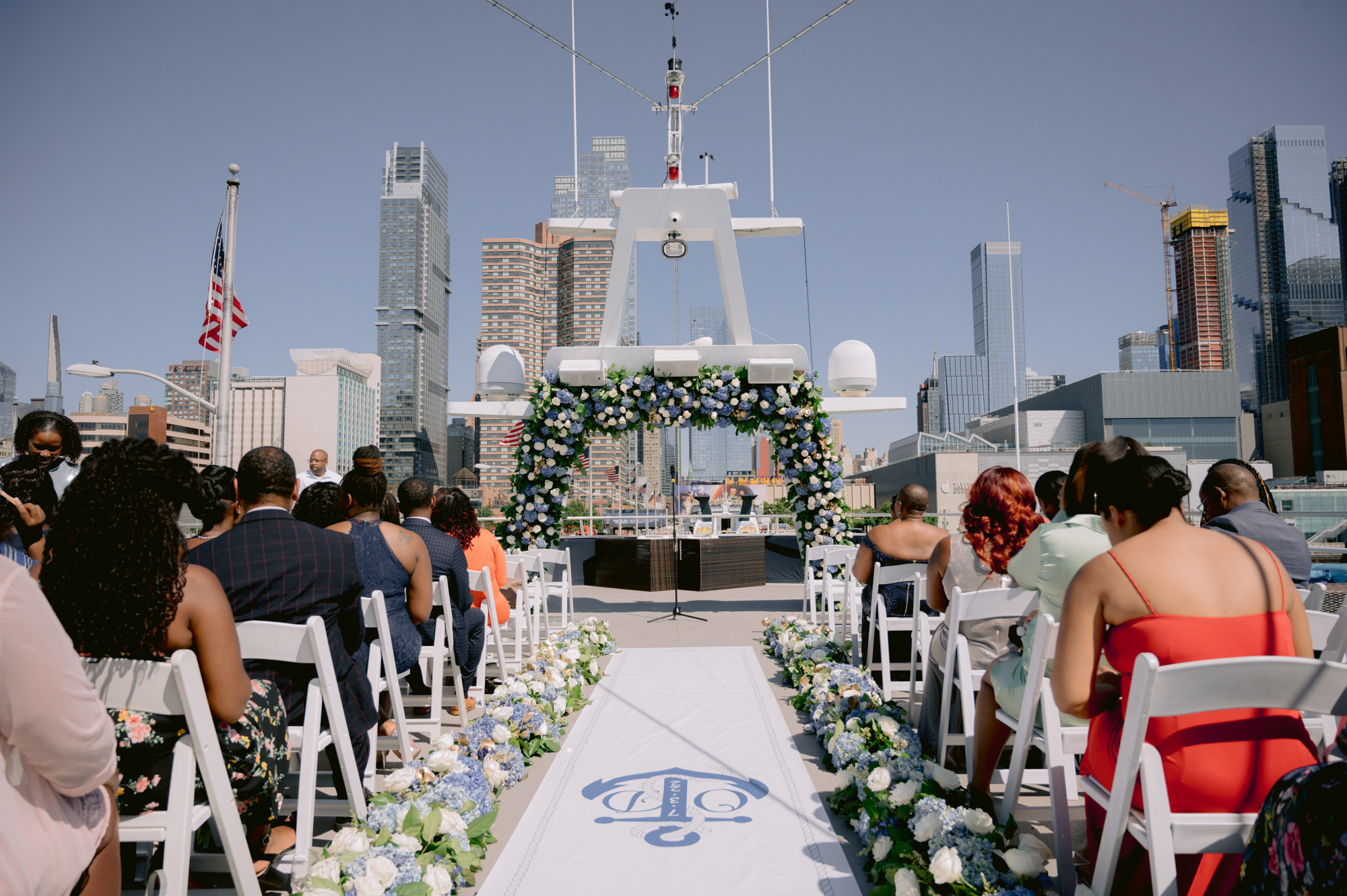 a white wedding aisle