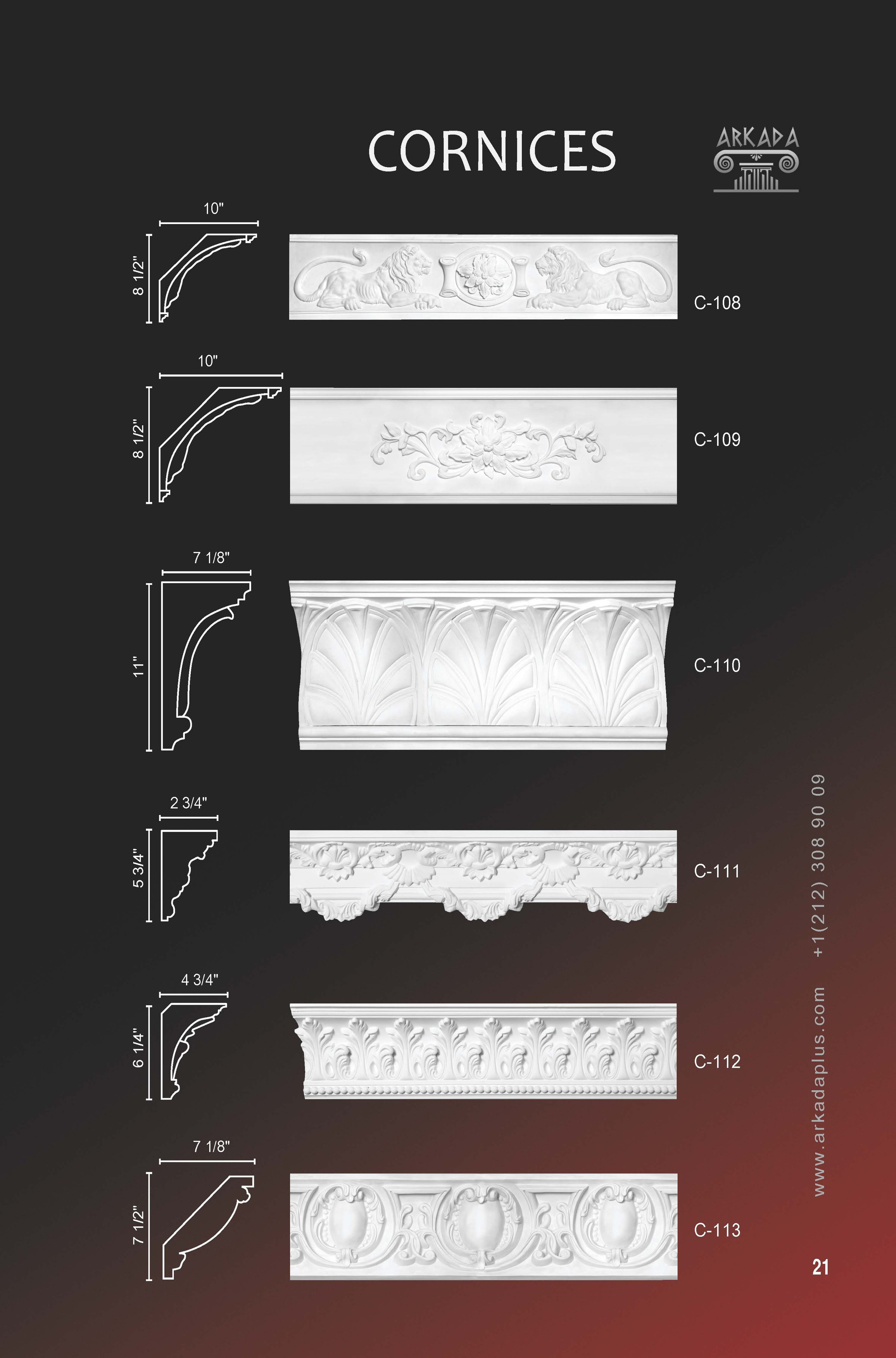 Catalog pages. Plaster molding