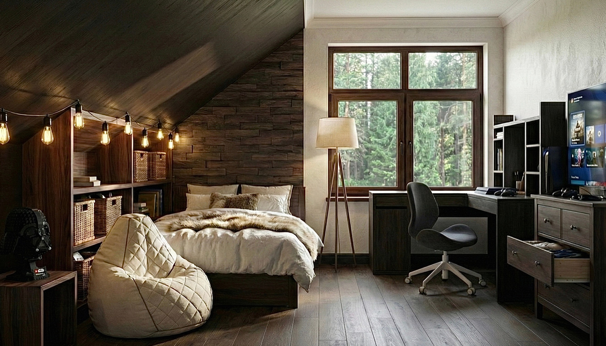 Waldhaus. Country house for a family with children. Valeria Riazantseva. Interior Designerin und Dekorateurin