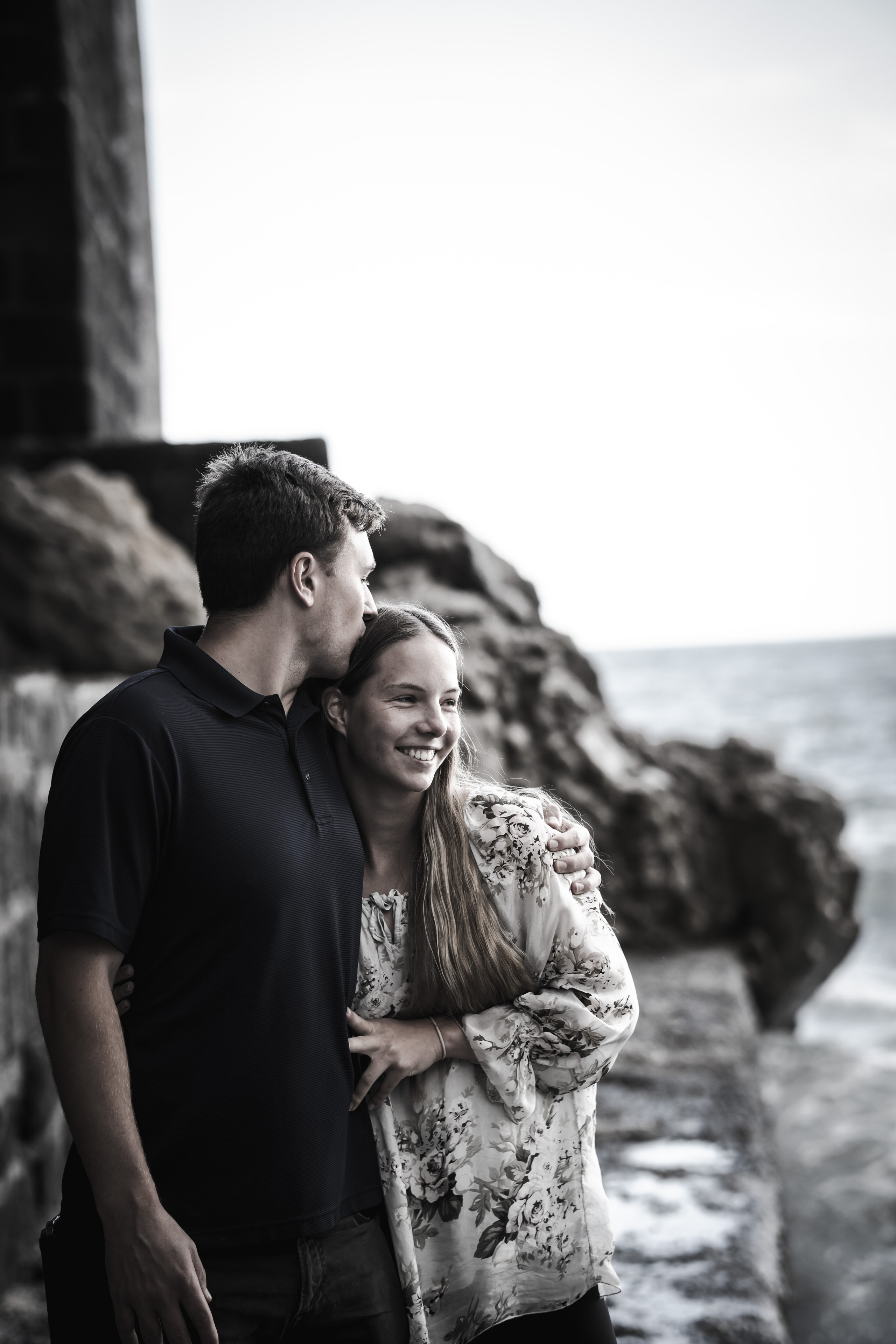 Aesthetic mood of lovely American couple in Amalfi