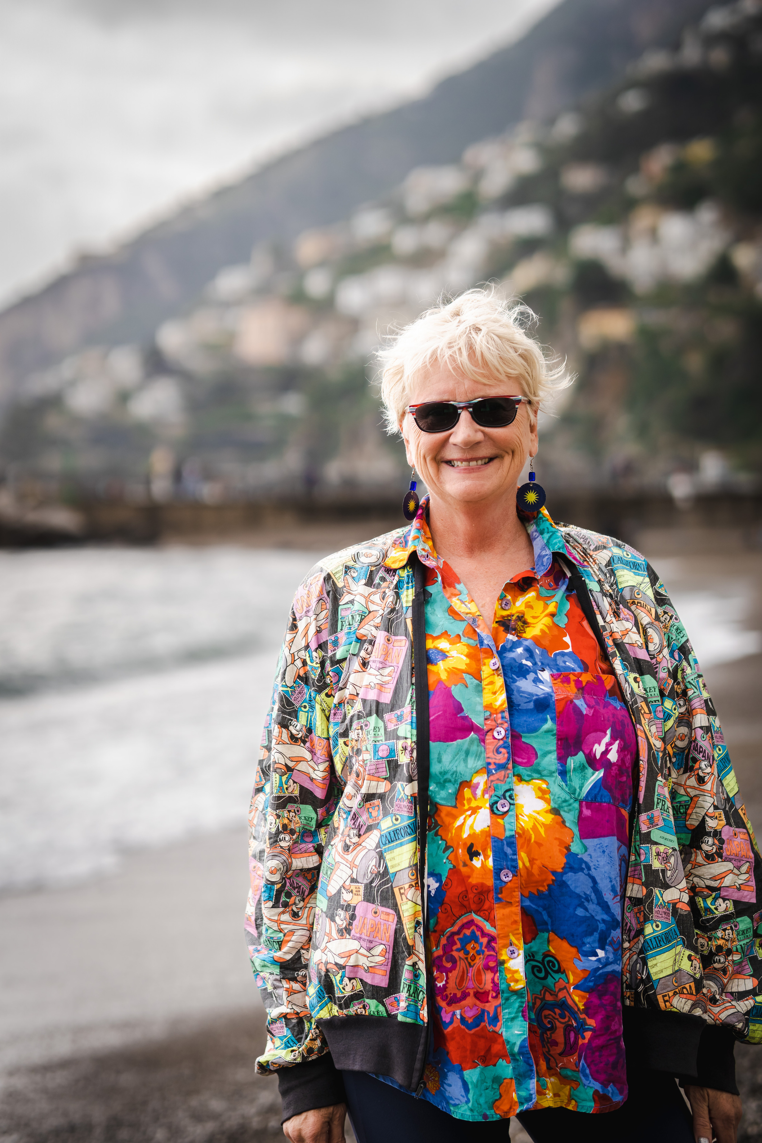 Fashionable lady in Amalfi beach