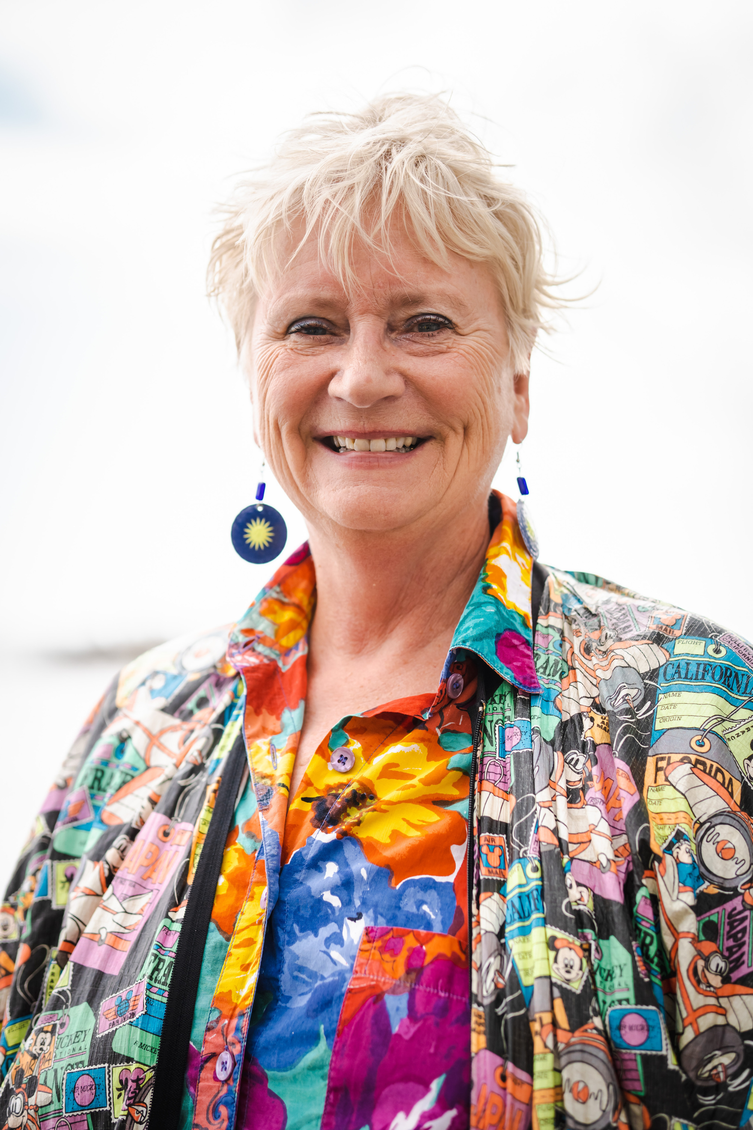 Close-up portrait of American lady in Amalfi beach