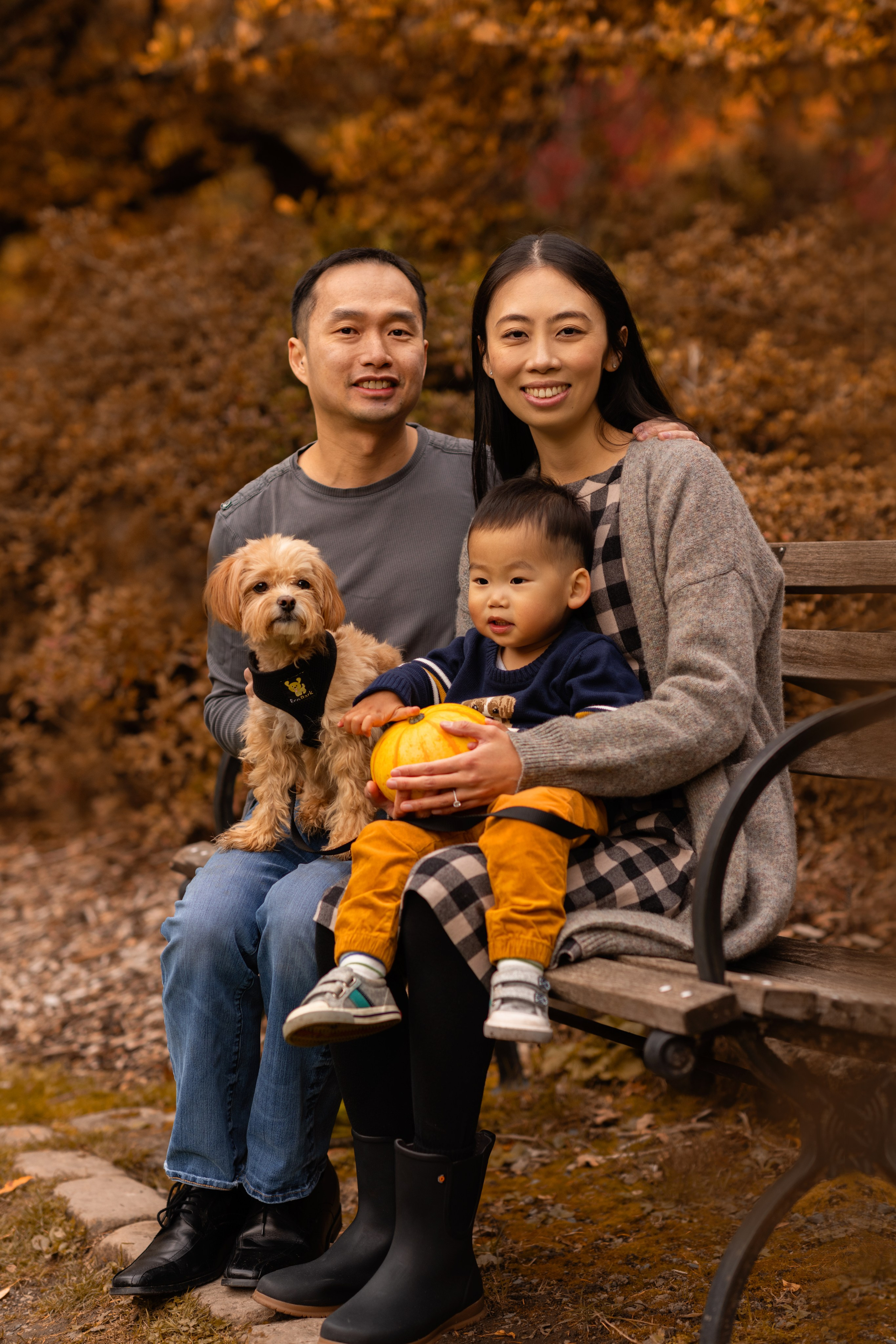 Cathy & Arthur with Marvel son. Wedding & family photography in Seattle area. Helen Michelle photographer
