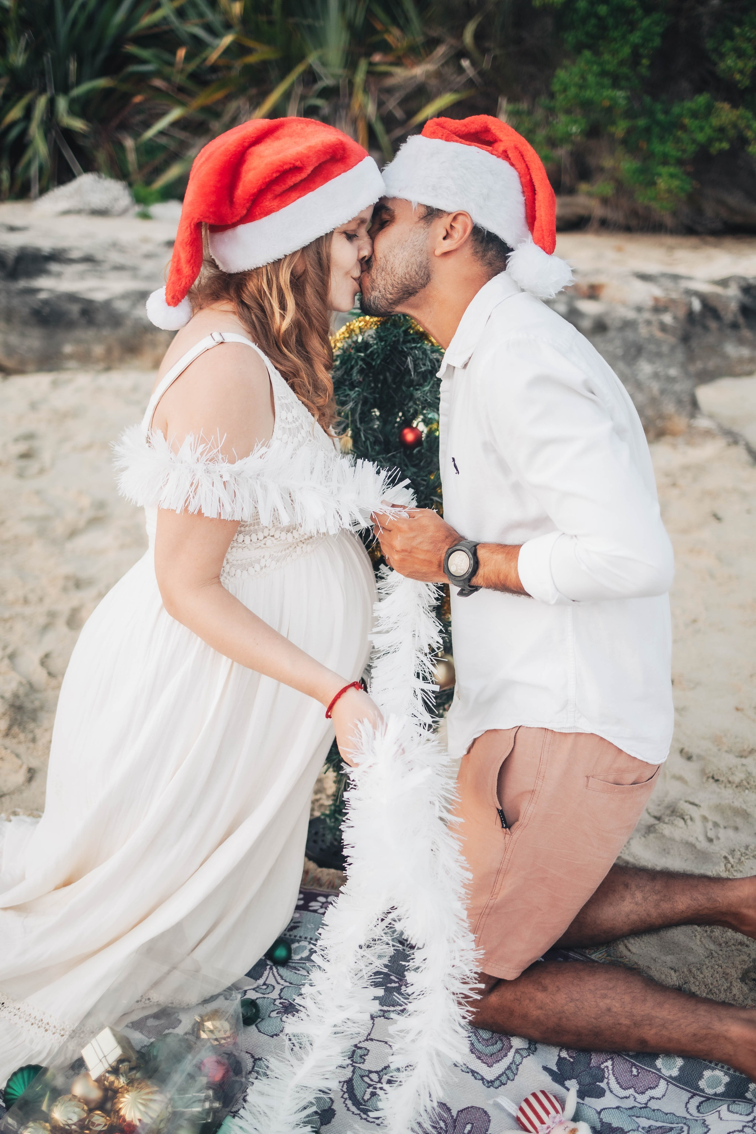Heather + Tulio + Pregnant + Christmas. True Story Photography