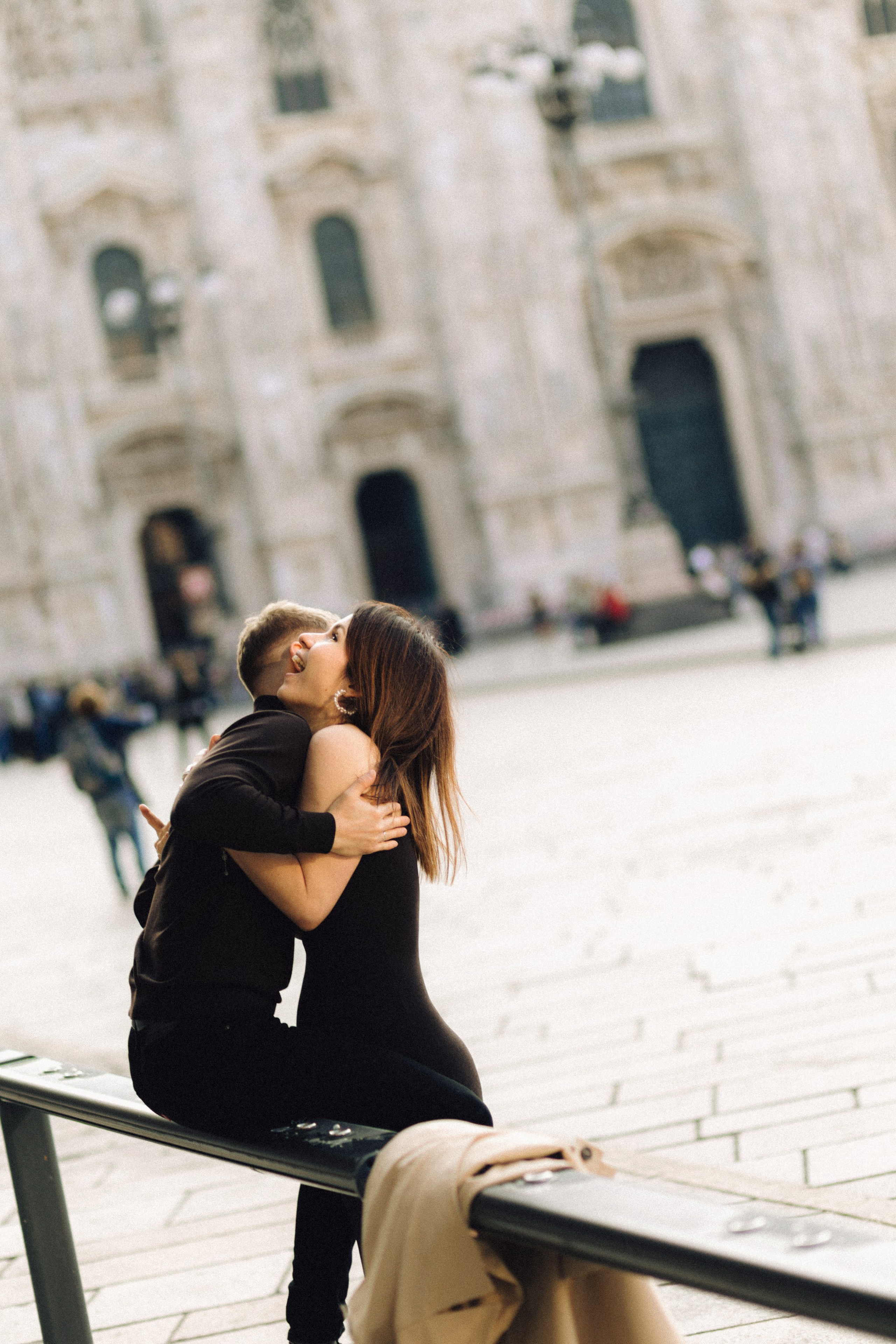 Playful moments between Daria & Aleksandr in Milan