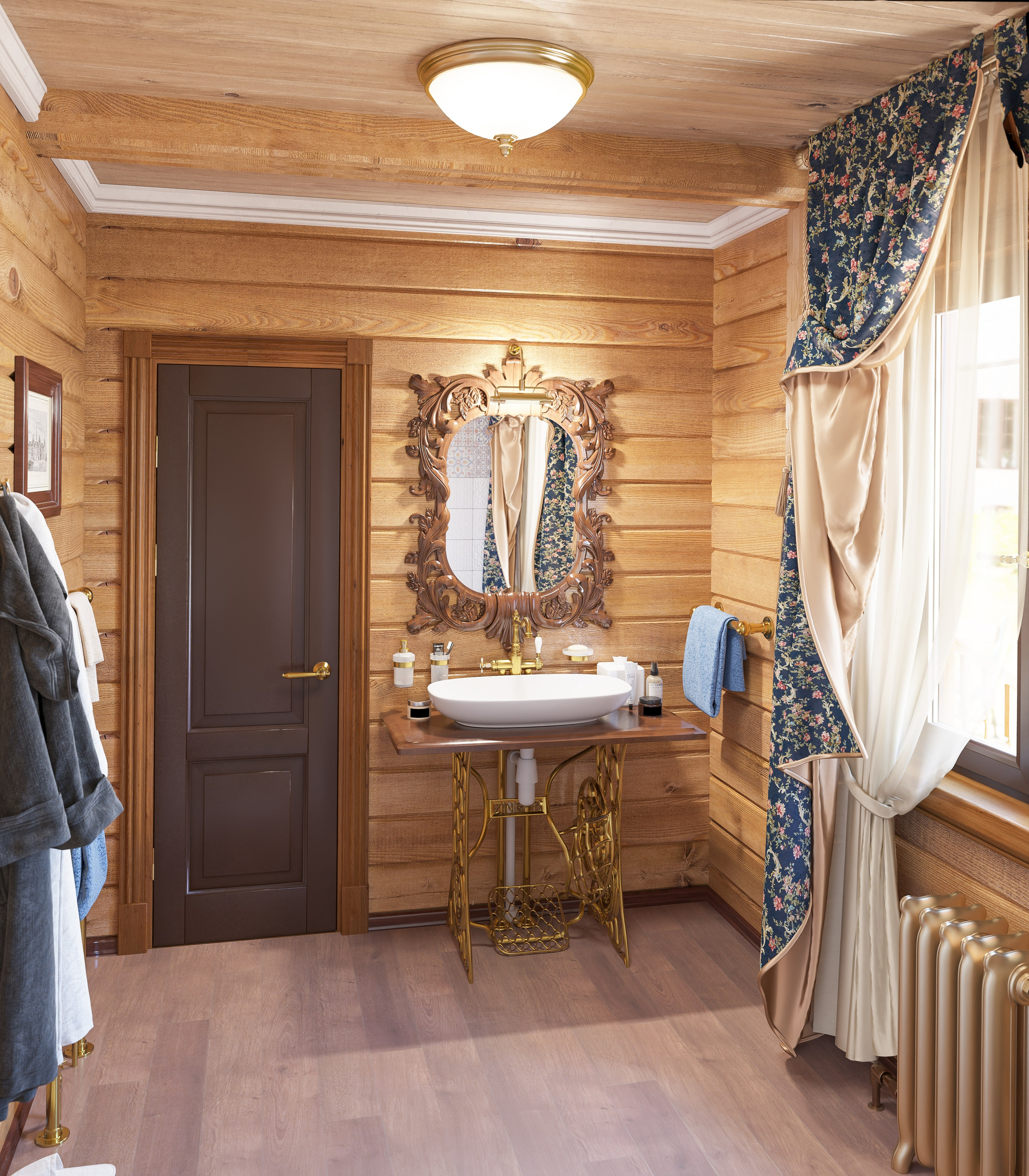 1 этаж. Санузел. Дизайн и визуализация