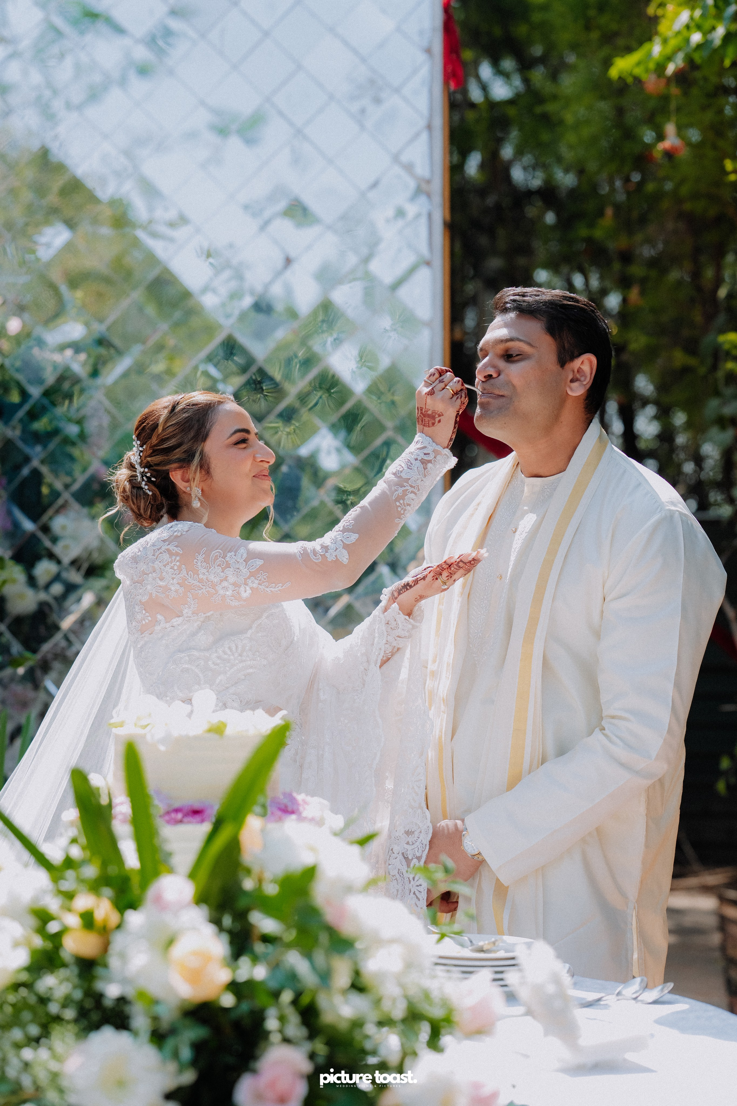 Blessing of Rajiv & Aashna. Fine art Wedding Photographers in India & Canada