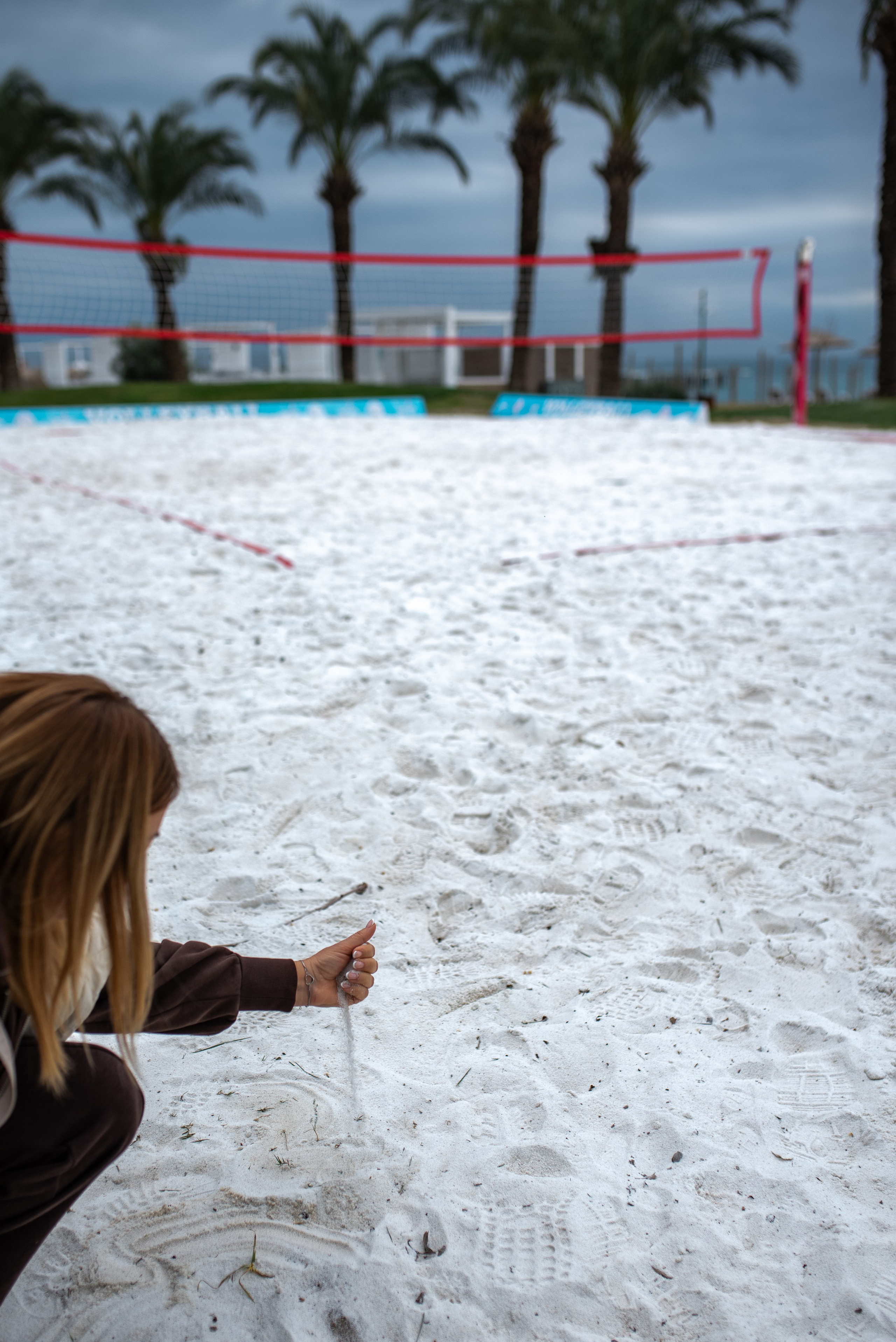 White sand at the outdoor sports and recreation area at the IC Hotels family resort in Antalyaby a professional photographer.
