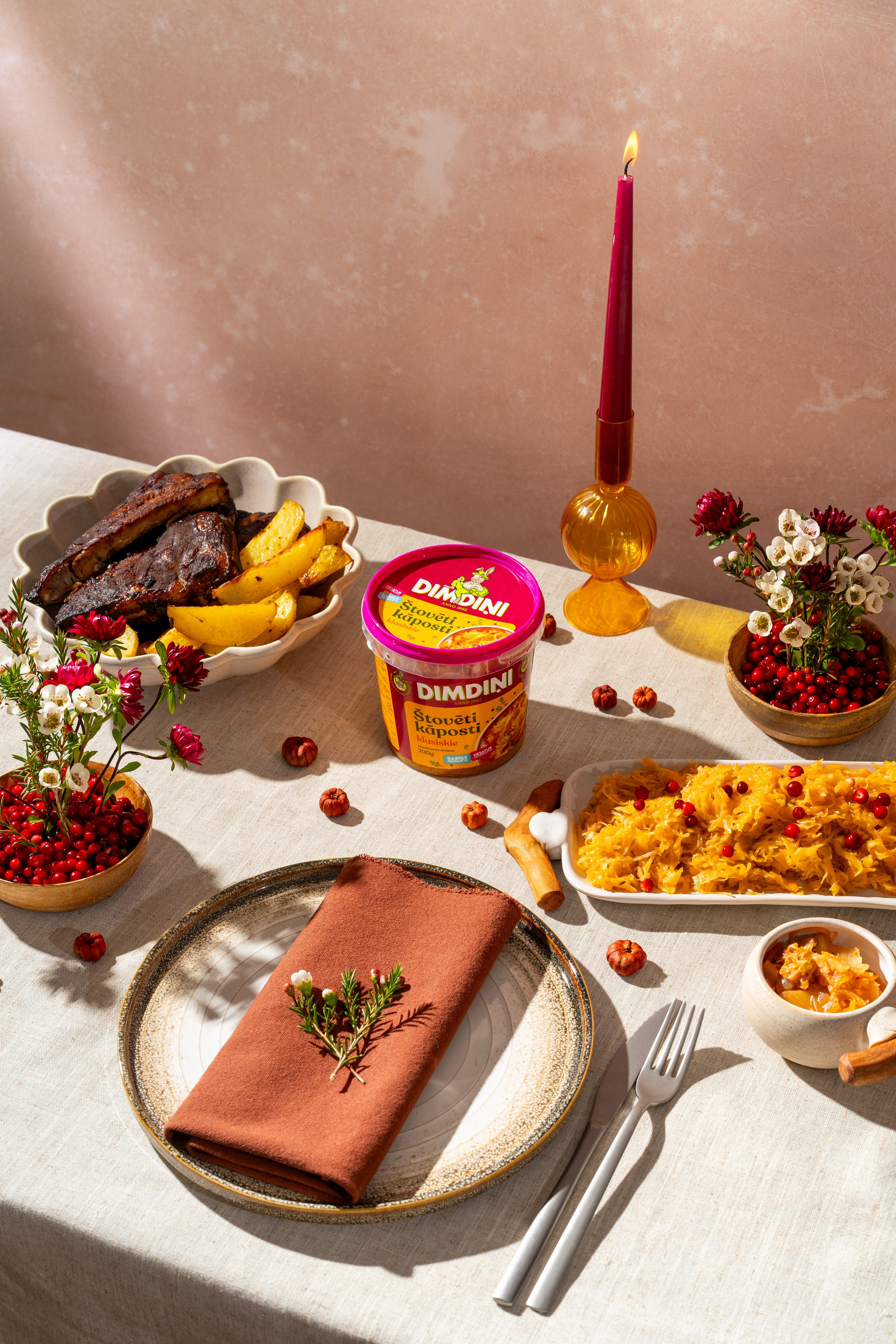 Festive food photography for brand Dimdini Latvia, Riga