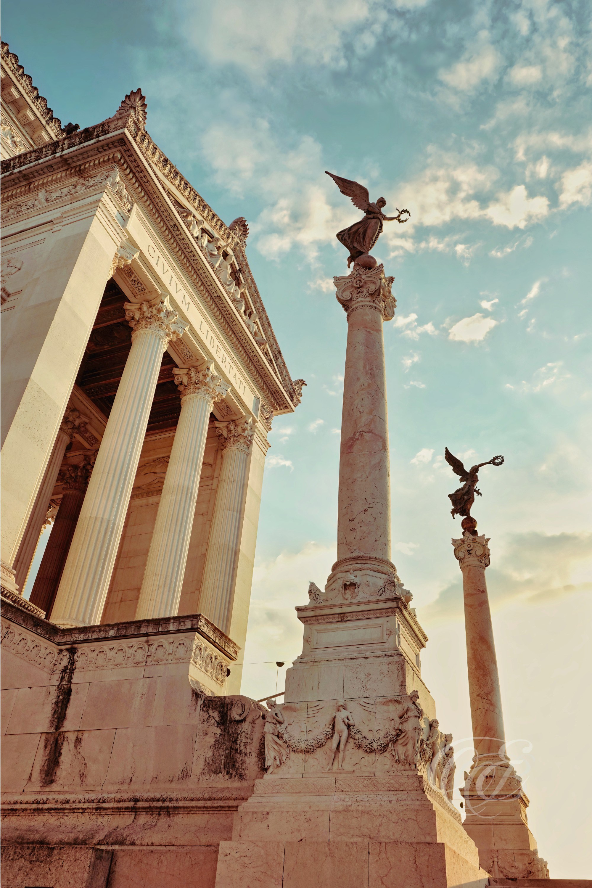 ITALY PHOTOGRAPHY — Angels of Glory at the Victor Emmanuel II Monument — The Angels of Glory adorning the Monument to Victor Emmanuel II, reflecting the symbolic sculpture and monumental architecture of unified Italy, Rome, Italy — Eduardo Bartoli Photography.