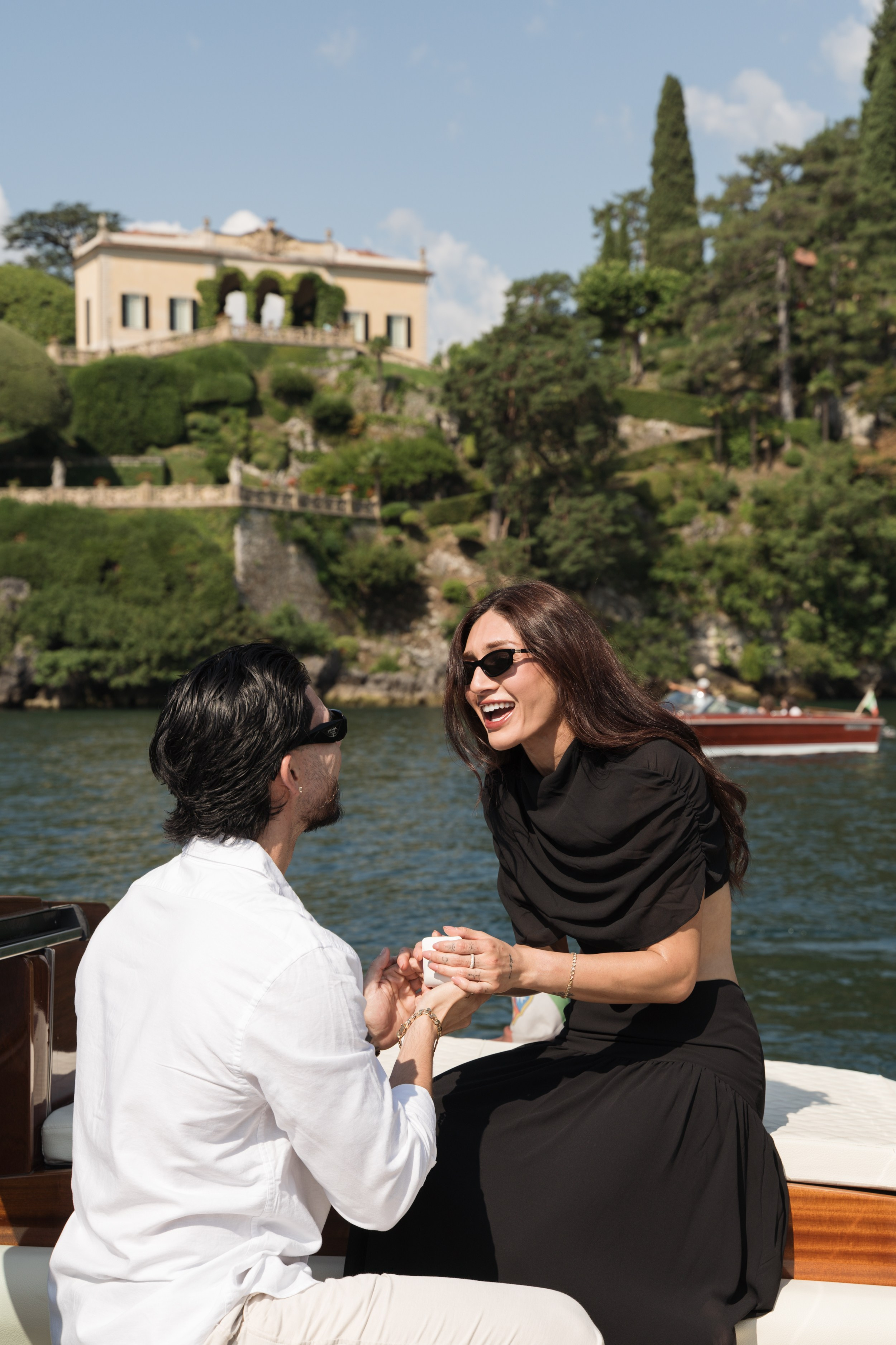 Emotional Boat Proposal in Tremezzo. Lake Como Proposal Photographer | Surprise Proposals & Engagements