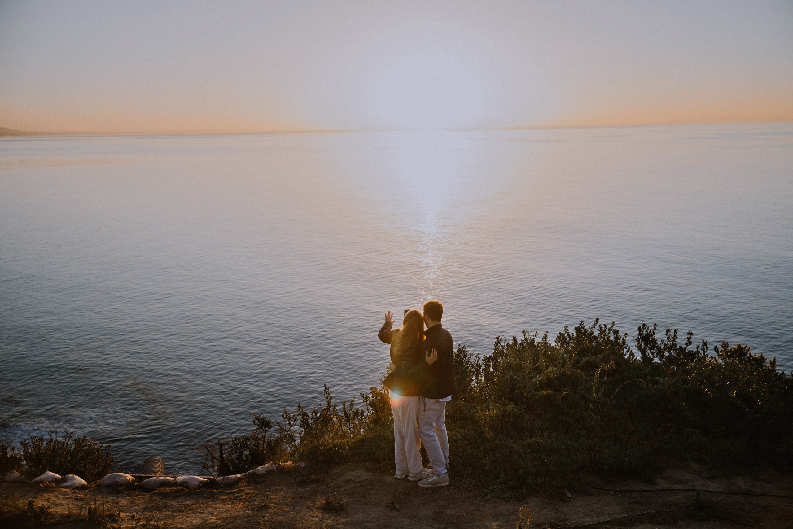 Surprise Proposal at Sunrise at Point Dume, Malibu | Taya Frank. Southern California Family and Couple Photographer