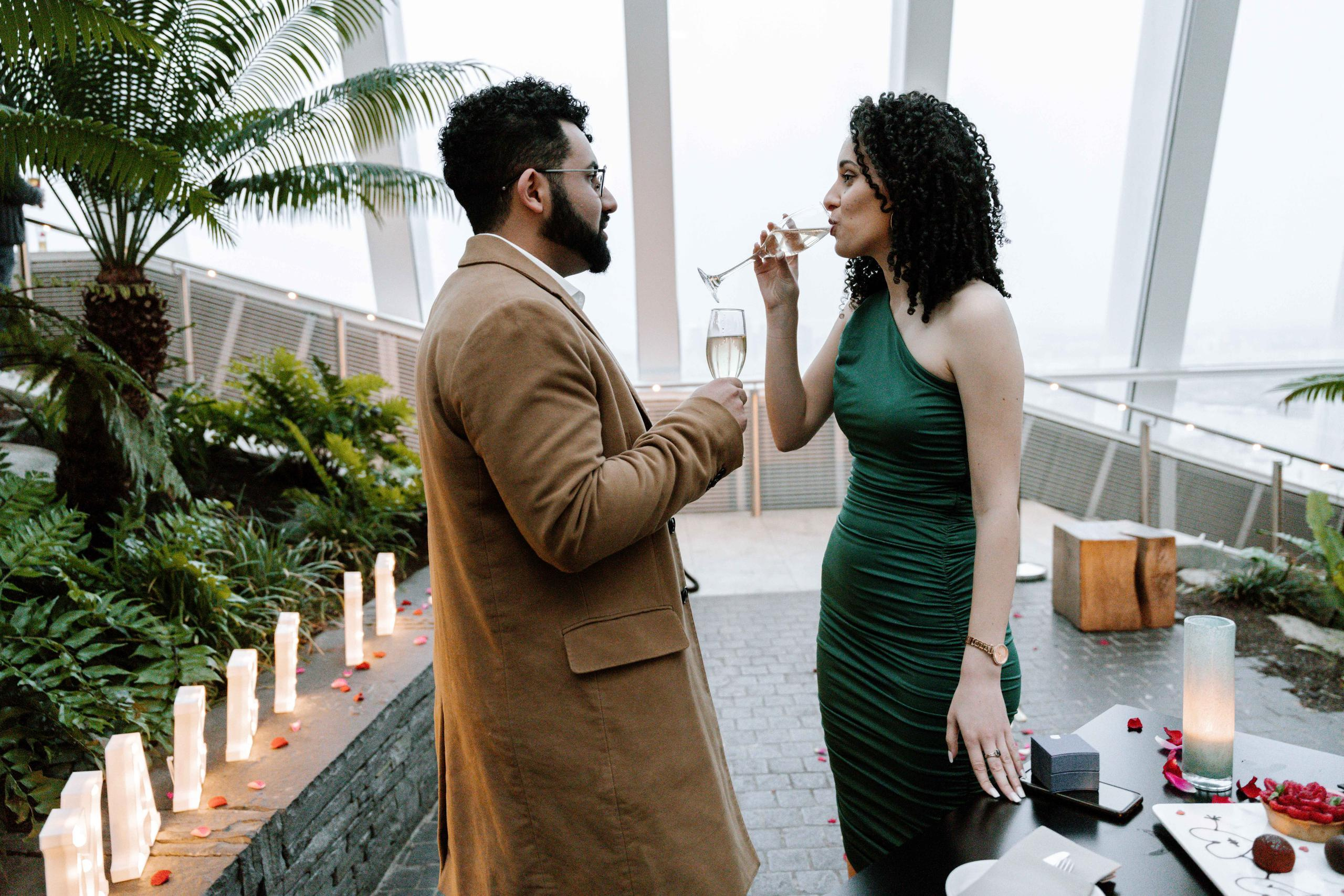Proposal session at Sky Garden. London portrait and family photographer