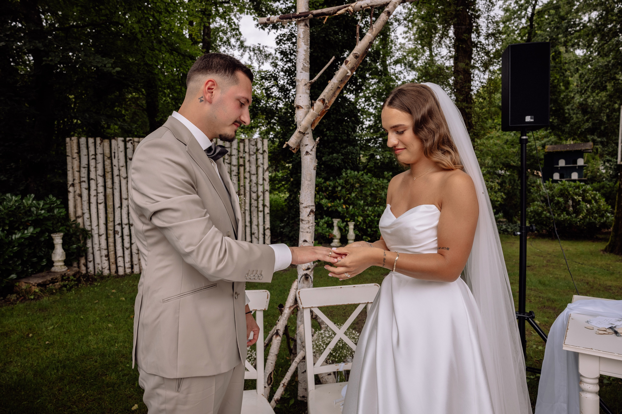 Hochzeit in der Birkenheide (Geisenfeld). Hochzeitsfotograf München Taufe Familienfotograf Tanja Mauke