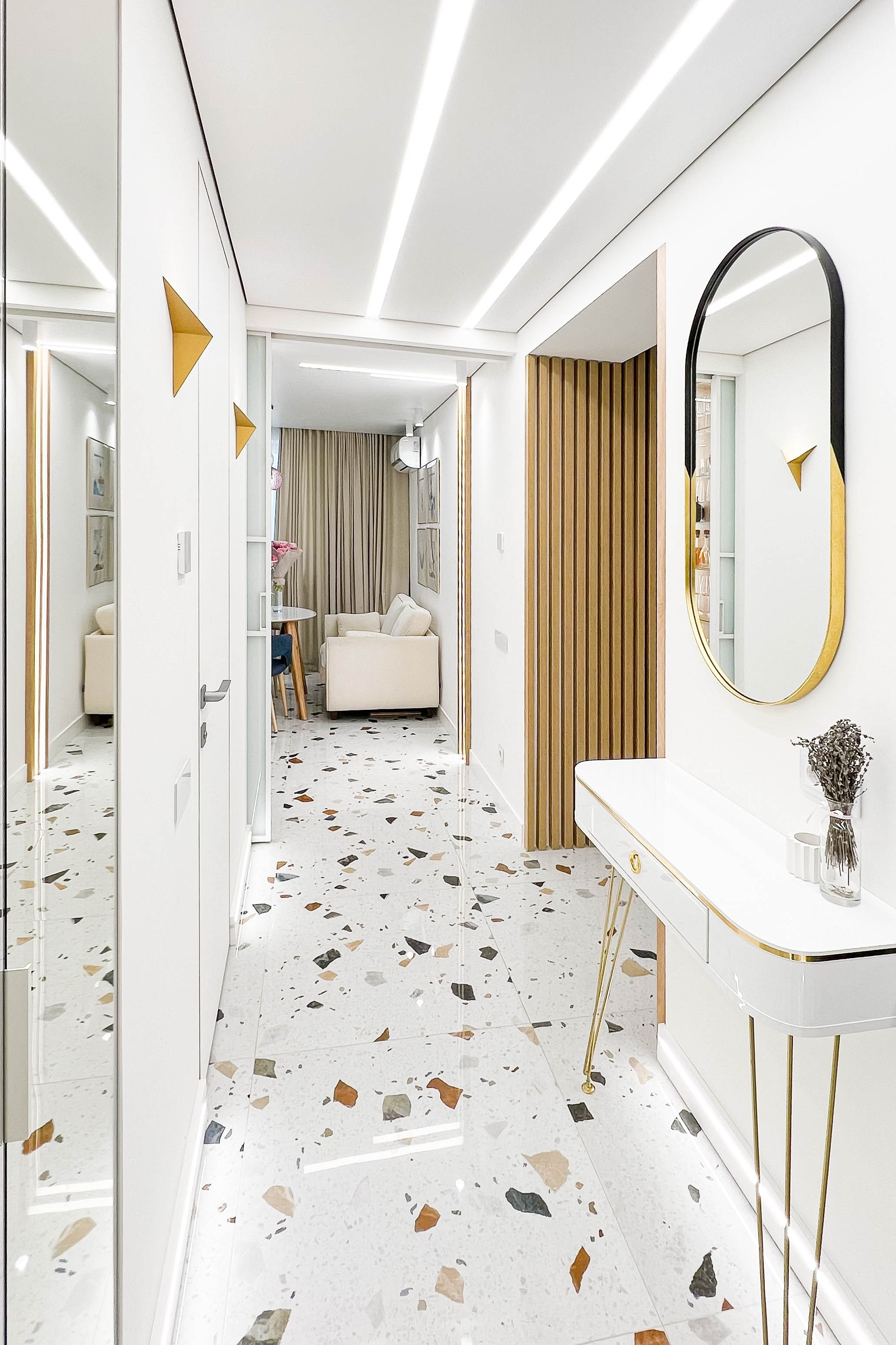 The apartment is in a modern style. Fotograf Dmitrii Donets