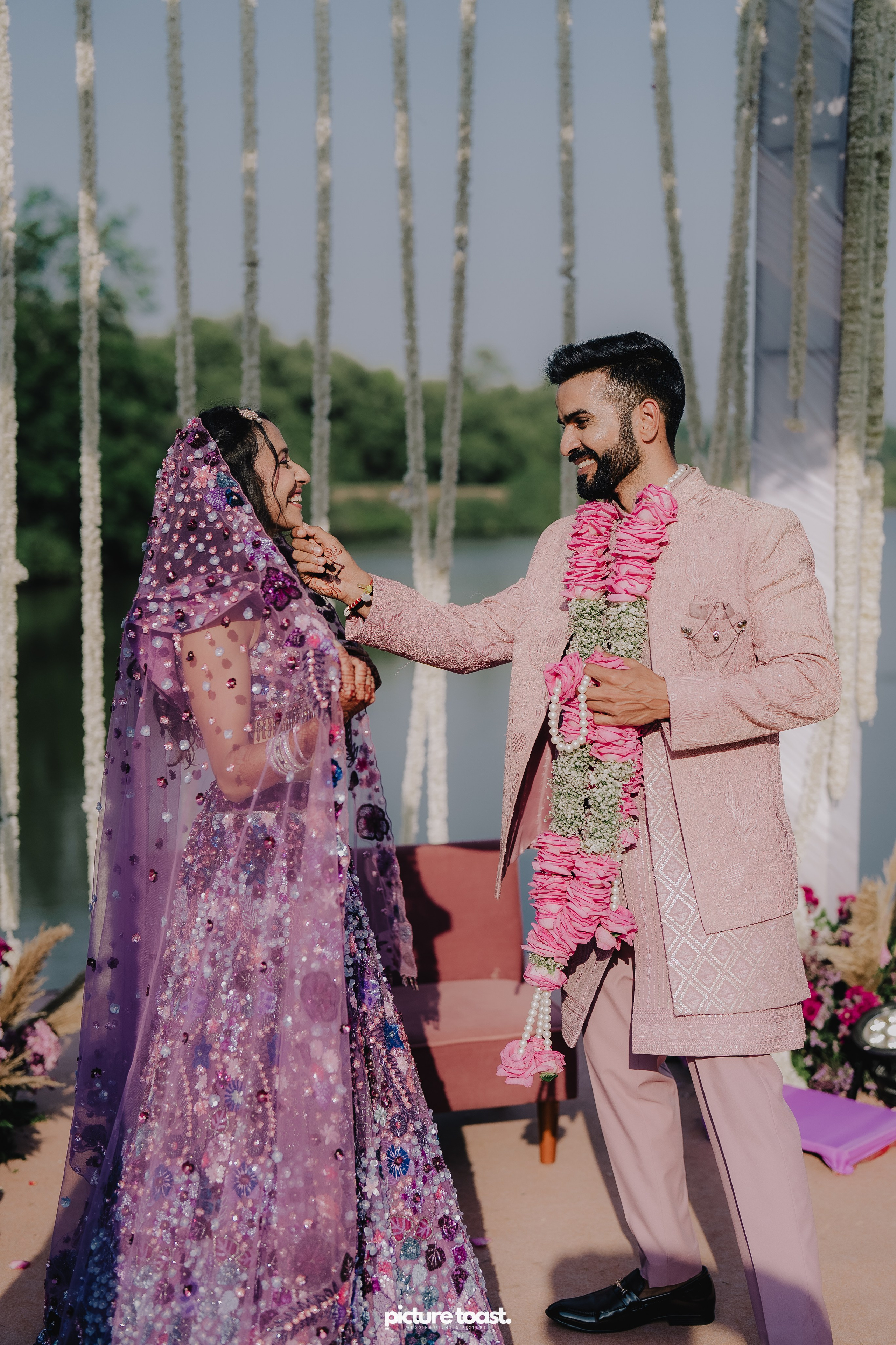 Varamala Ft. Barbie & Aneesh. Fine art Wedding Photographers in India & Canada