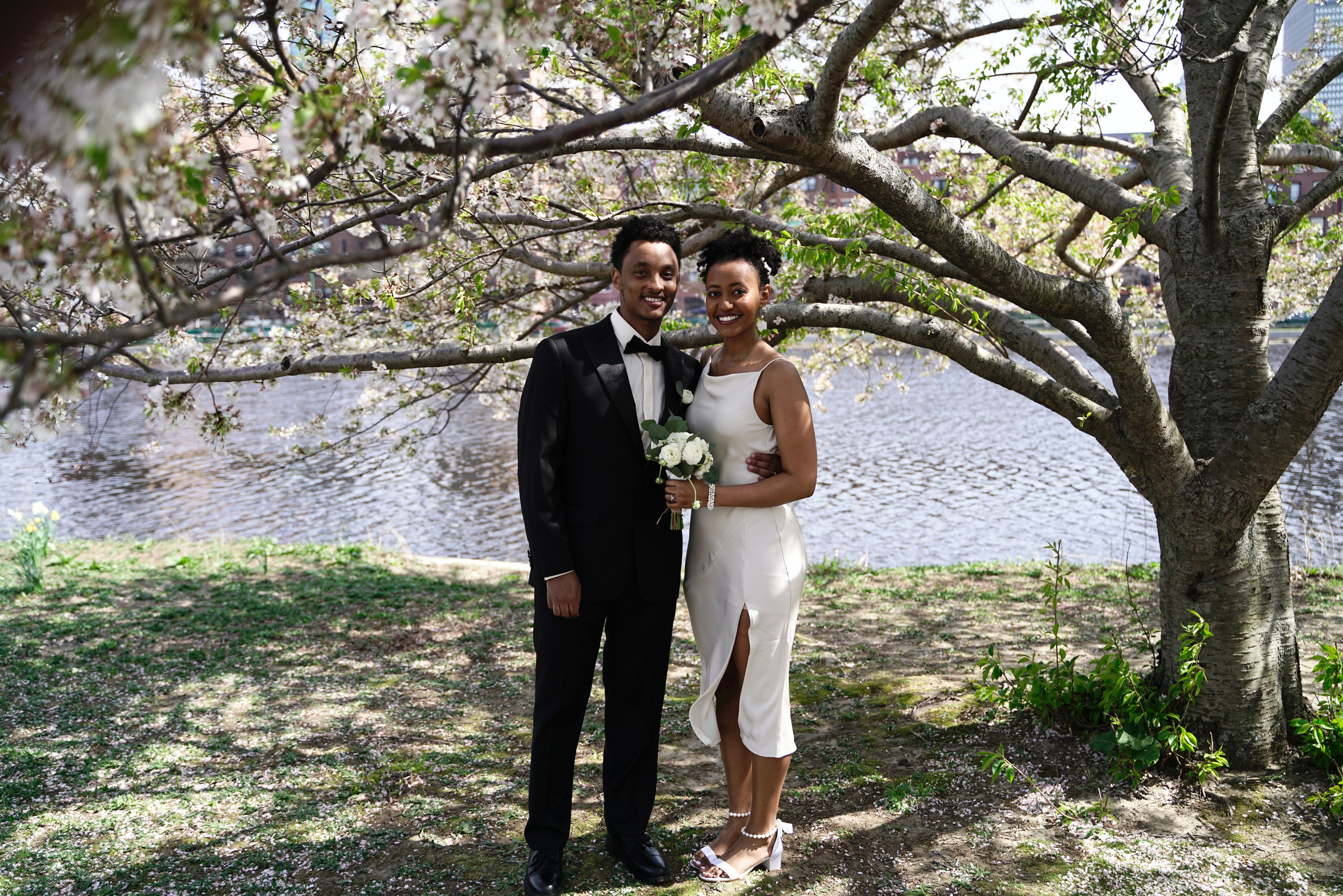 Sosina and Aaron at Charles river Esplanade. Stefanovich Photography | Boston, MA