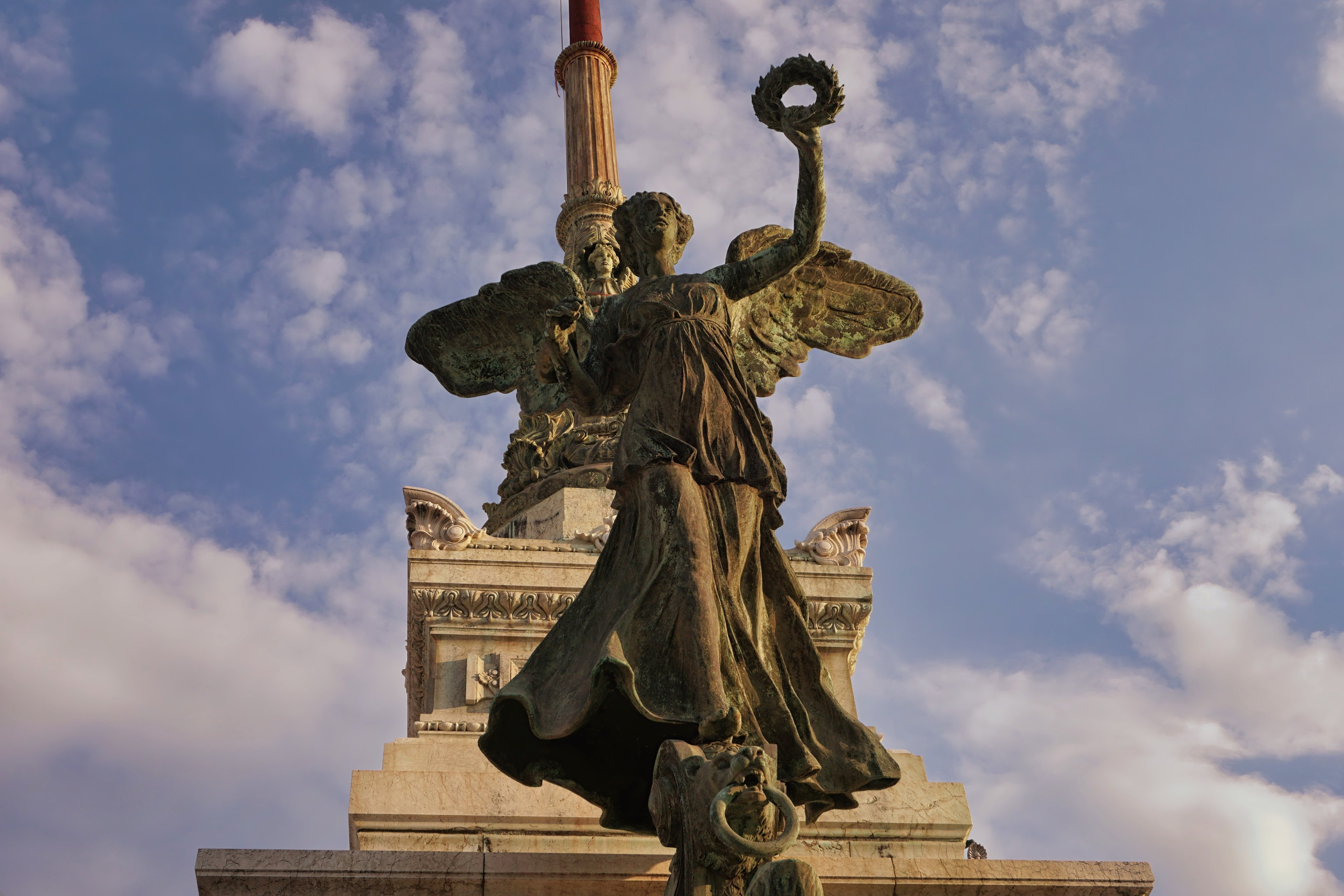 Photography of Italy – The Vittoriano monument and crown of Liberty in Rome, photographed as part of a photography book about Rome.