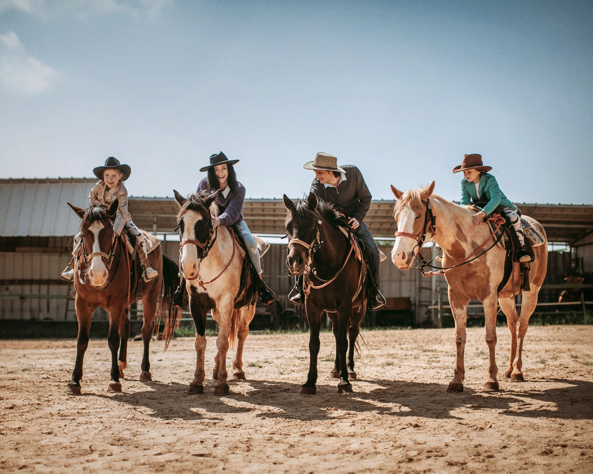 Family riding horses through the hills of Mount Carmel, near Beit Oren. George TLV — Professional photographer and retoucher in Israel
