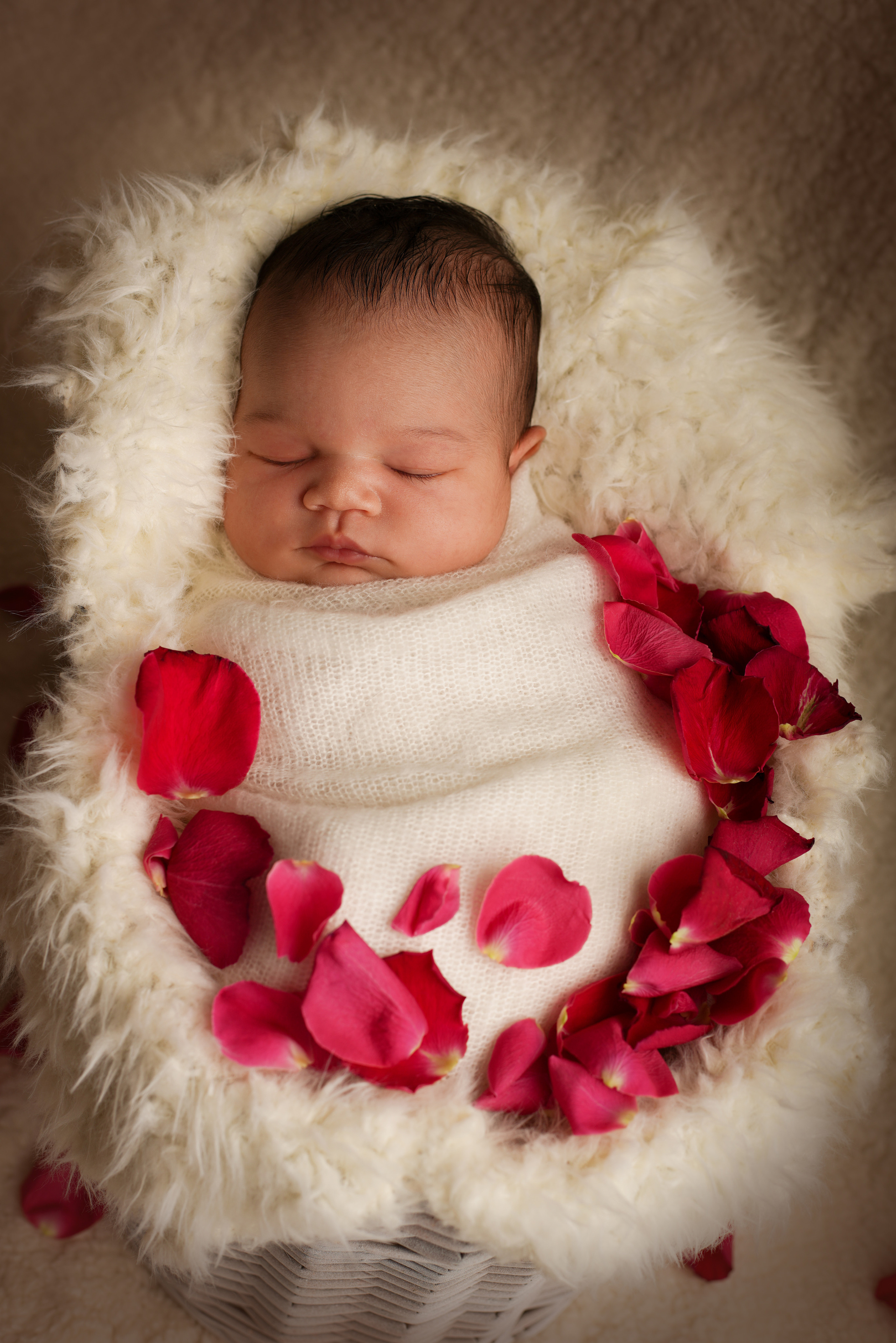 Neugeborenes Mädchen im Babystudio. Neugeborenenfotografin und Retoucher in Augsburg Nastassia Schneider