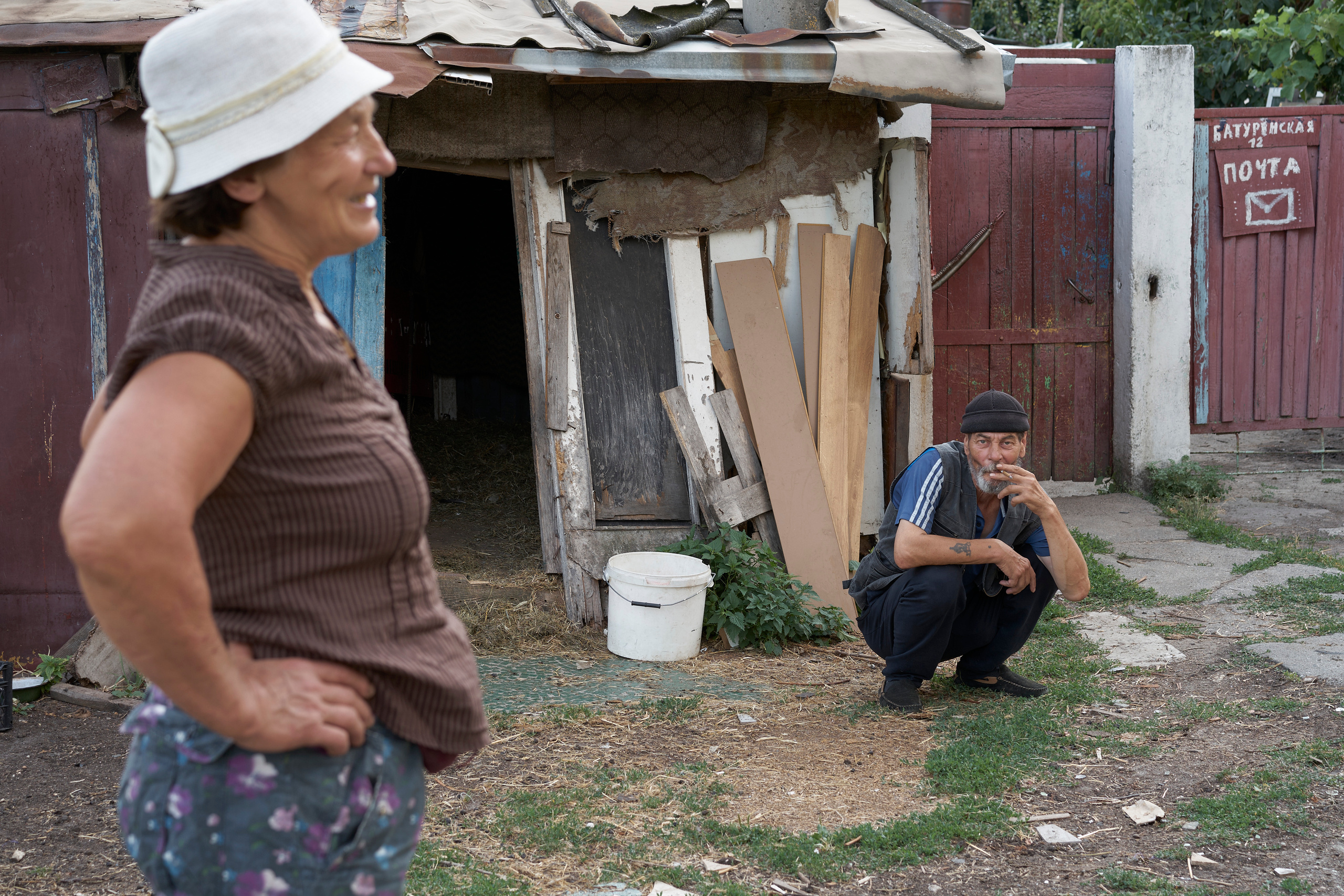 Sergey Pedchenko - a refugee from Luhansk Oblast. He has no ability to pay for rent, so he works for Natalia Dmitrievna helping her with household work.