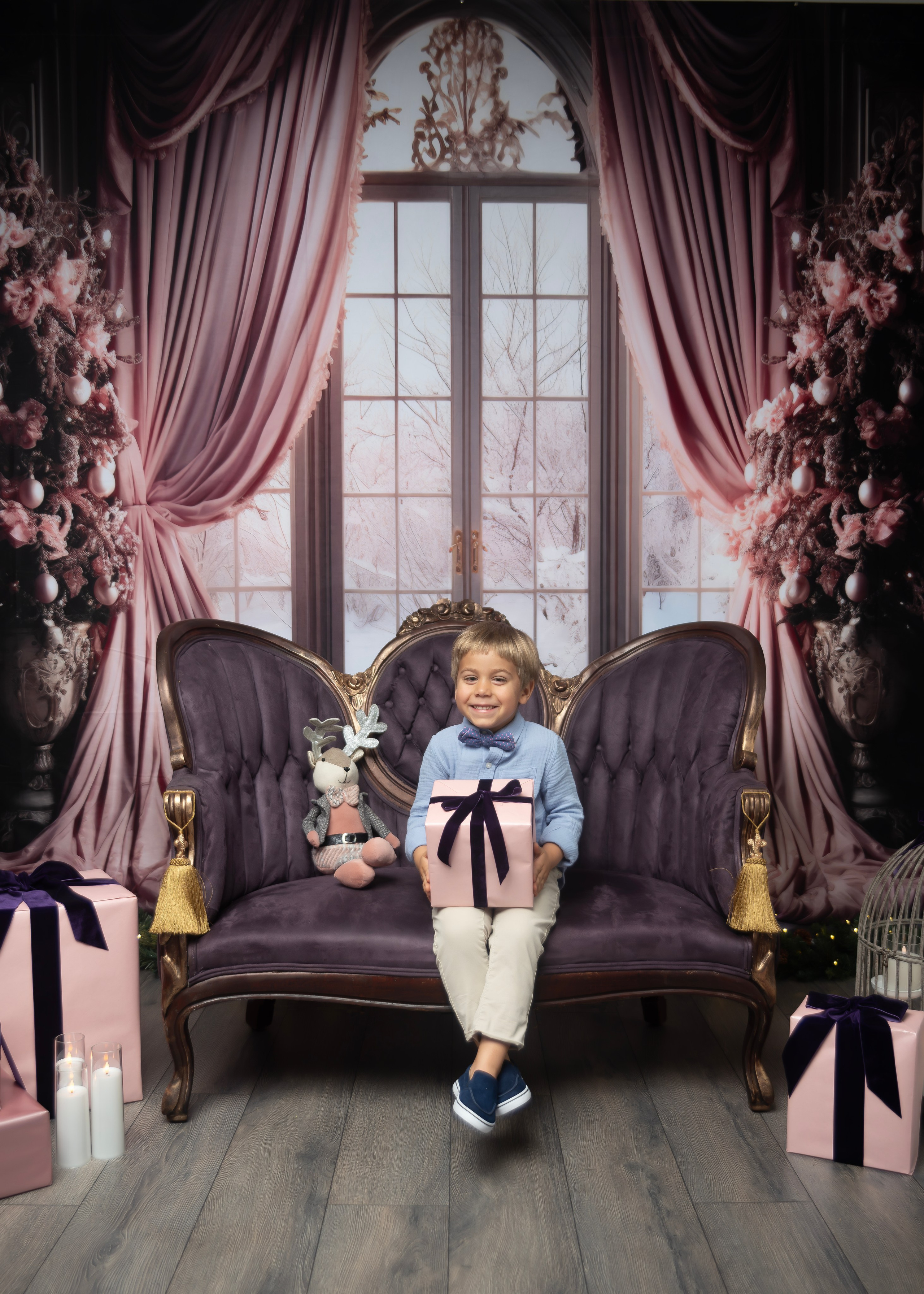 Purple Christmas MINIS. Portrait, kids and family photographer in Wesley Chapel Alina Alice Osipova