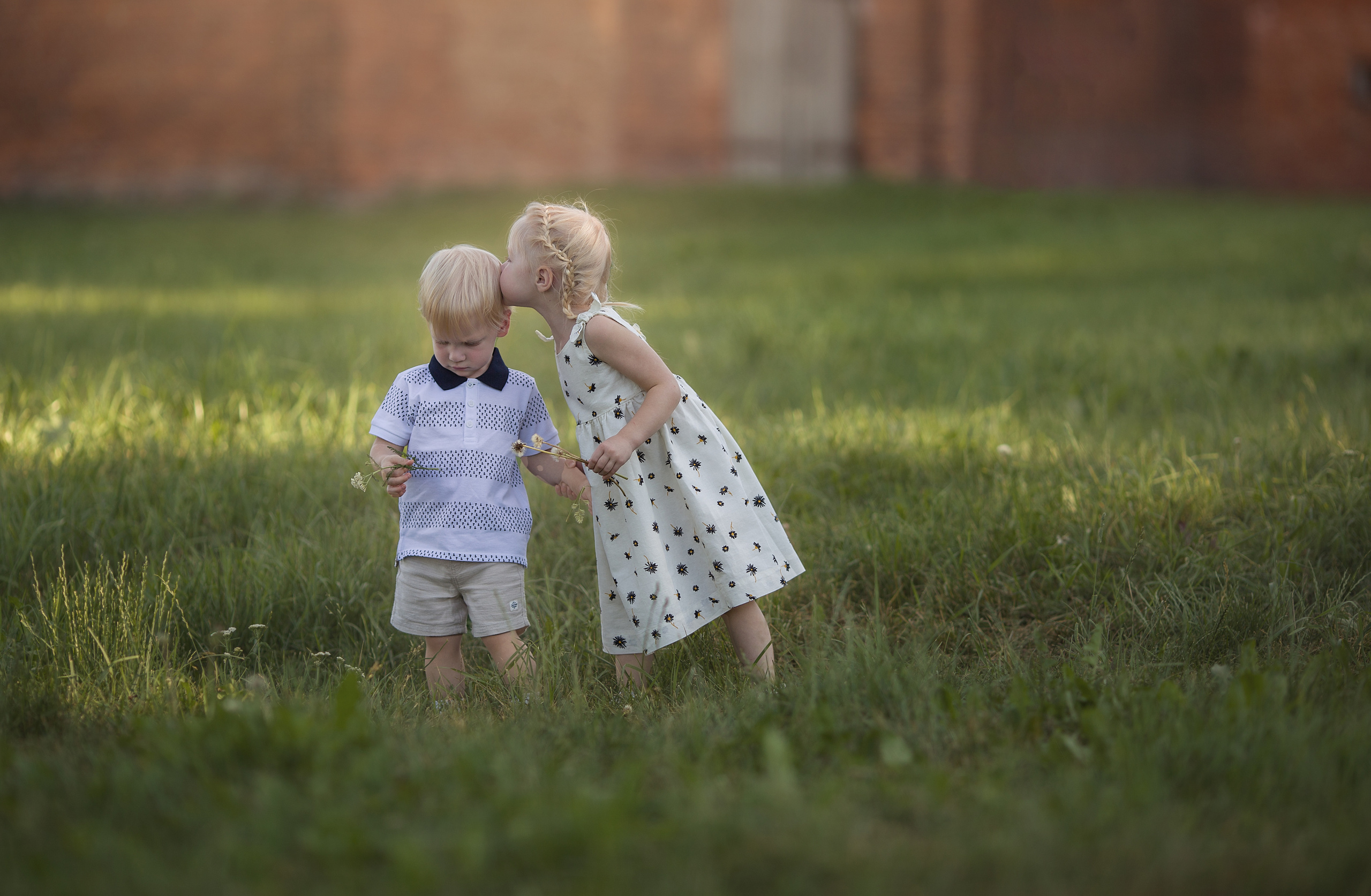 Family walk in a chamomile field. Family photographer in Vilnuis Svetlana Naumova