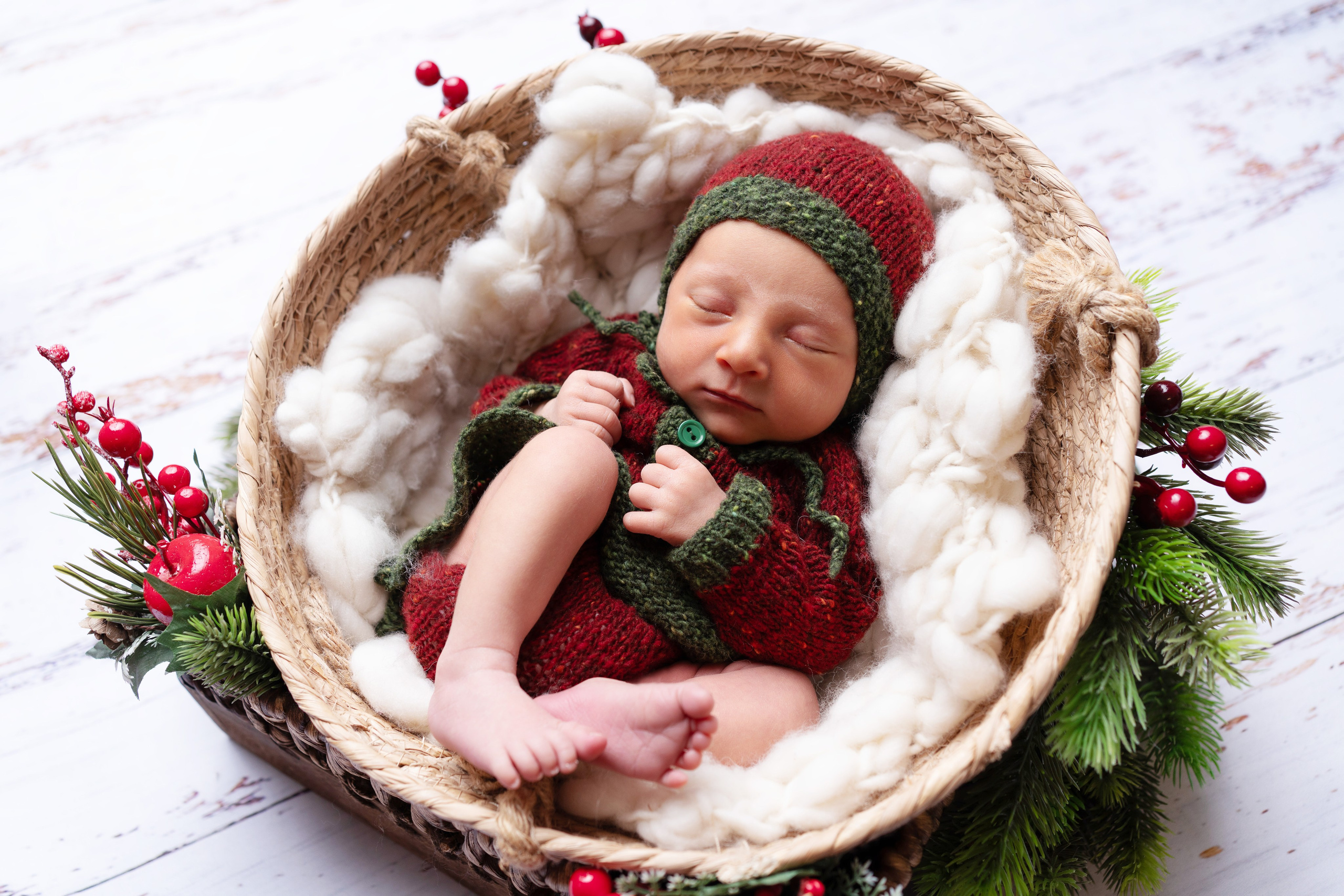 Weihnachtsdeko in Newbornfotografie