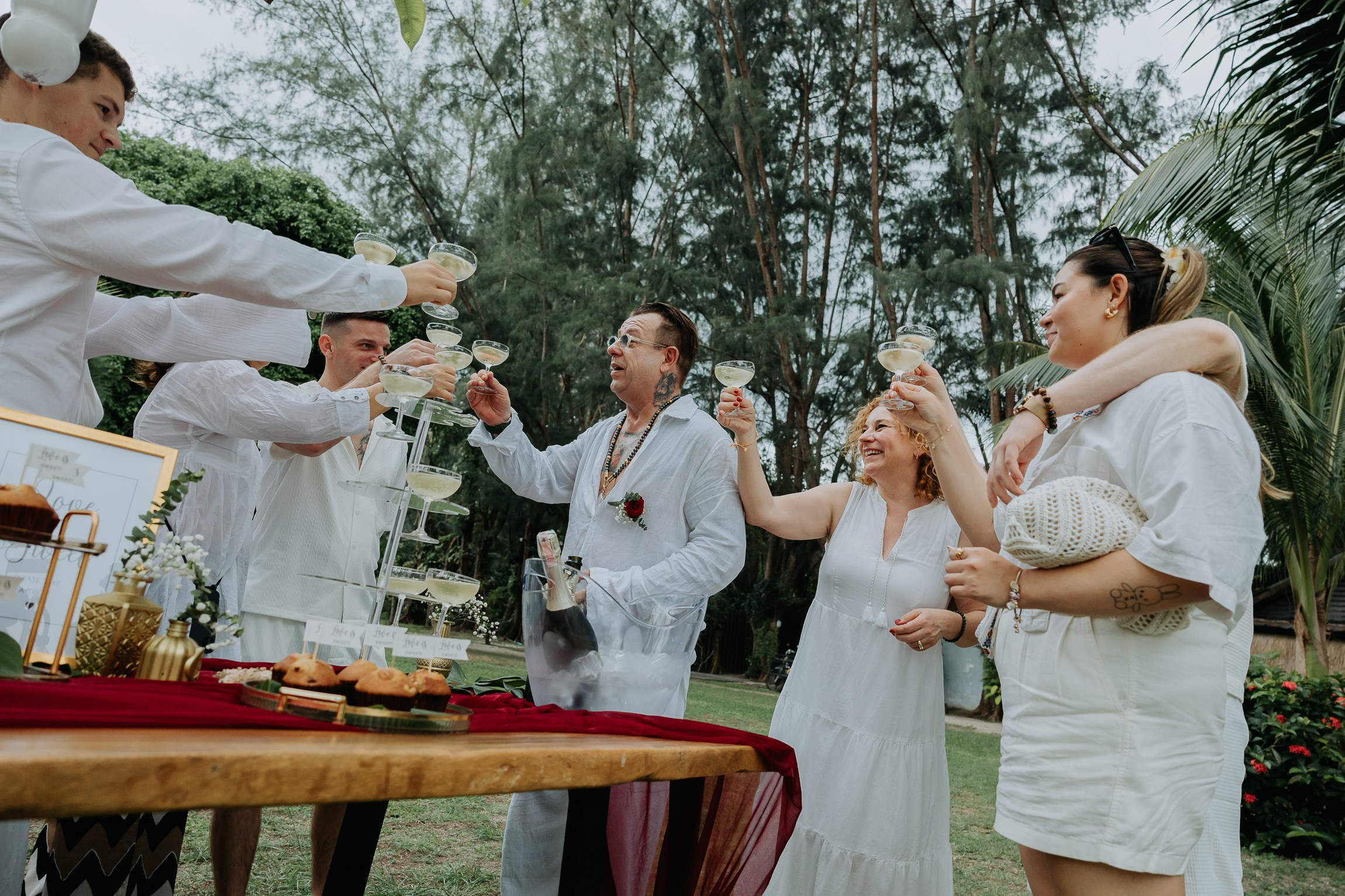 Simone & Matthias Peter. Buddhist blessing wedding Ceremony on Koh Samui, Thailand