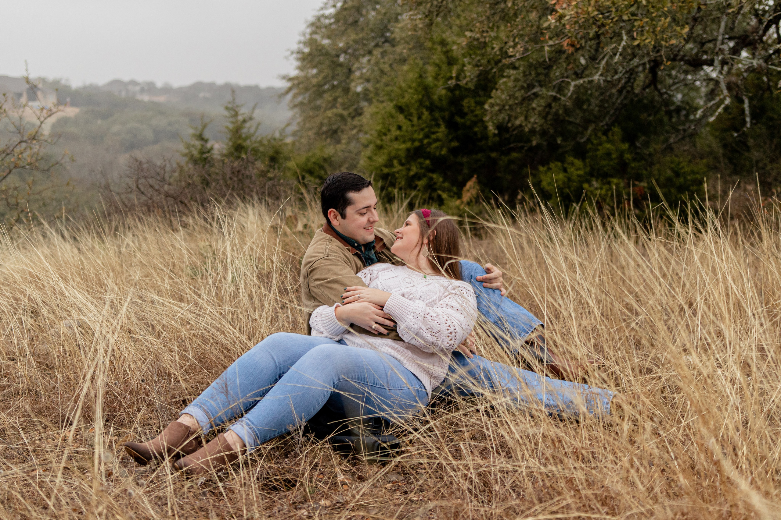 Haley and Aaron’s engagement photoshoot at Garey Park in Austin