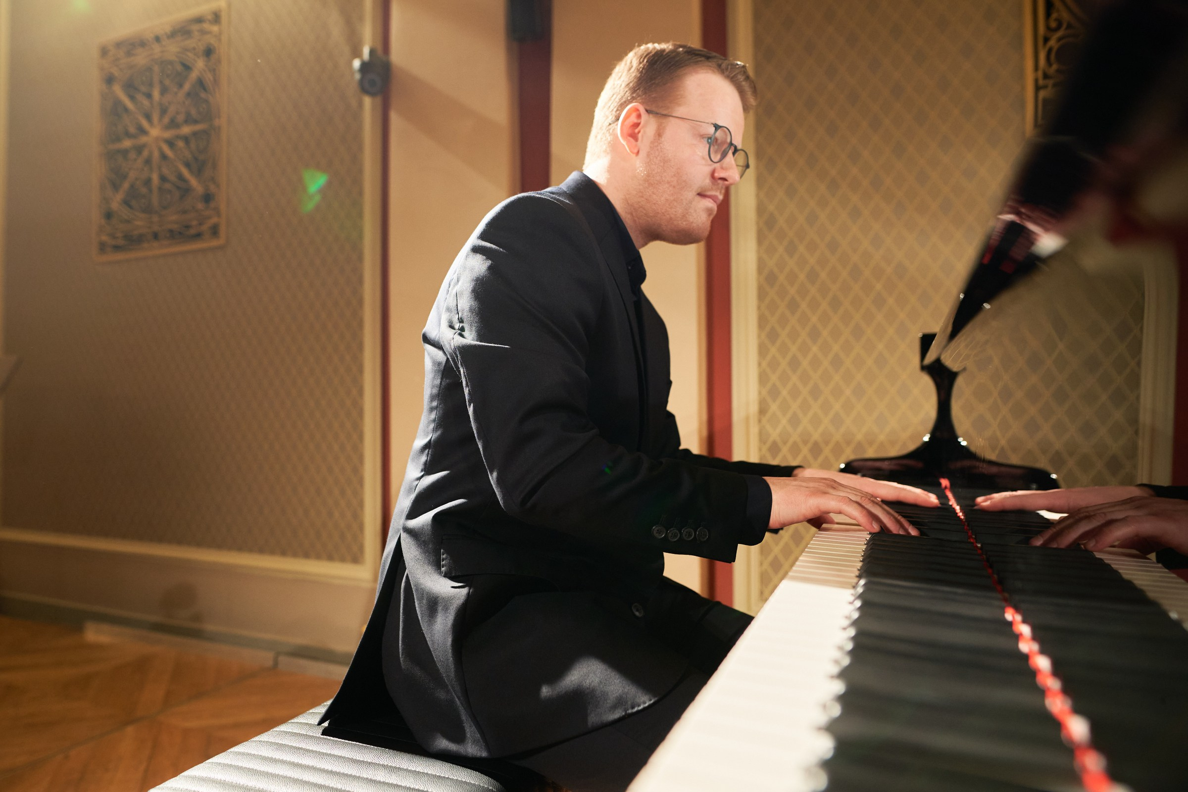 British pianist Jack Tyndale-Biscoe performs.