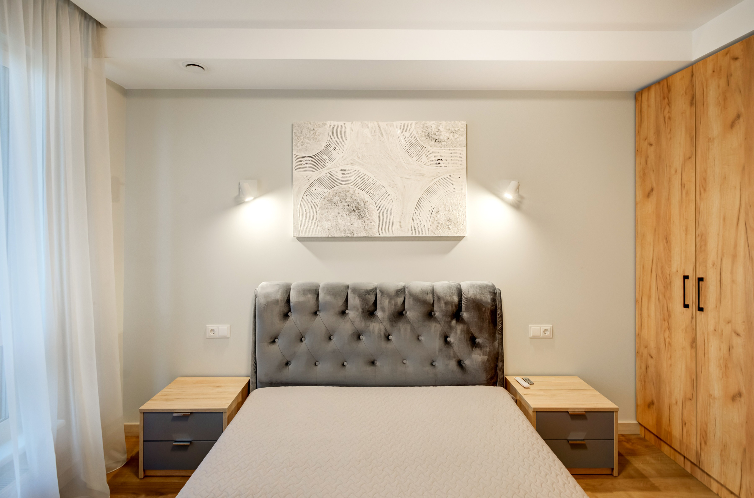 2-jų kambarių buto miegamasis. Nuotrauka. Fotografė - sapiegafoto.lt