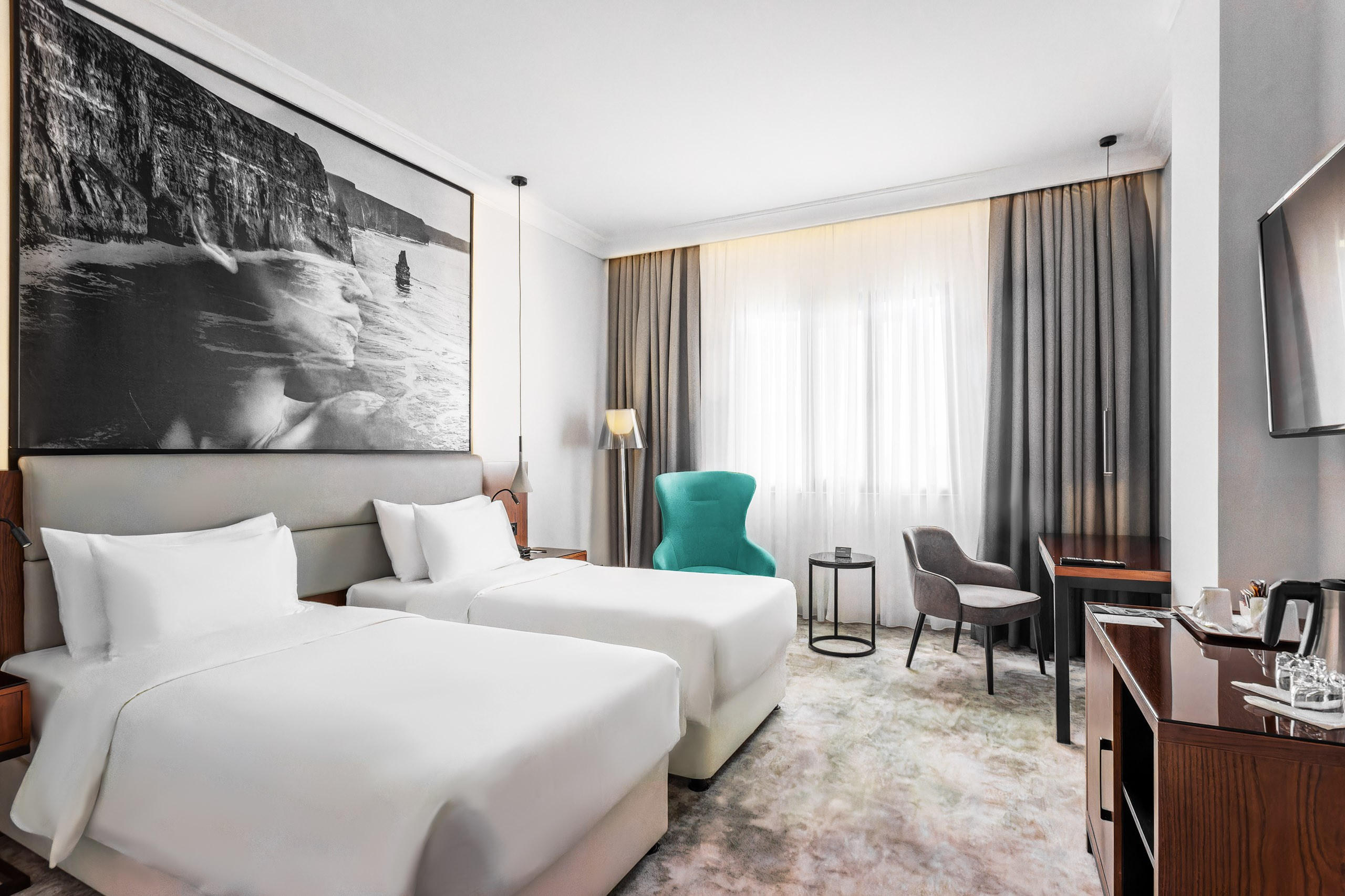 Interior photographer Tashkent — modern bedroom with natural light.