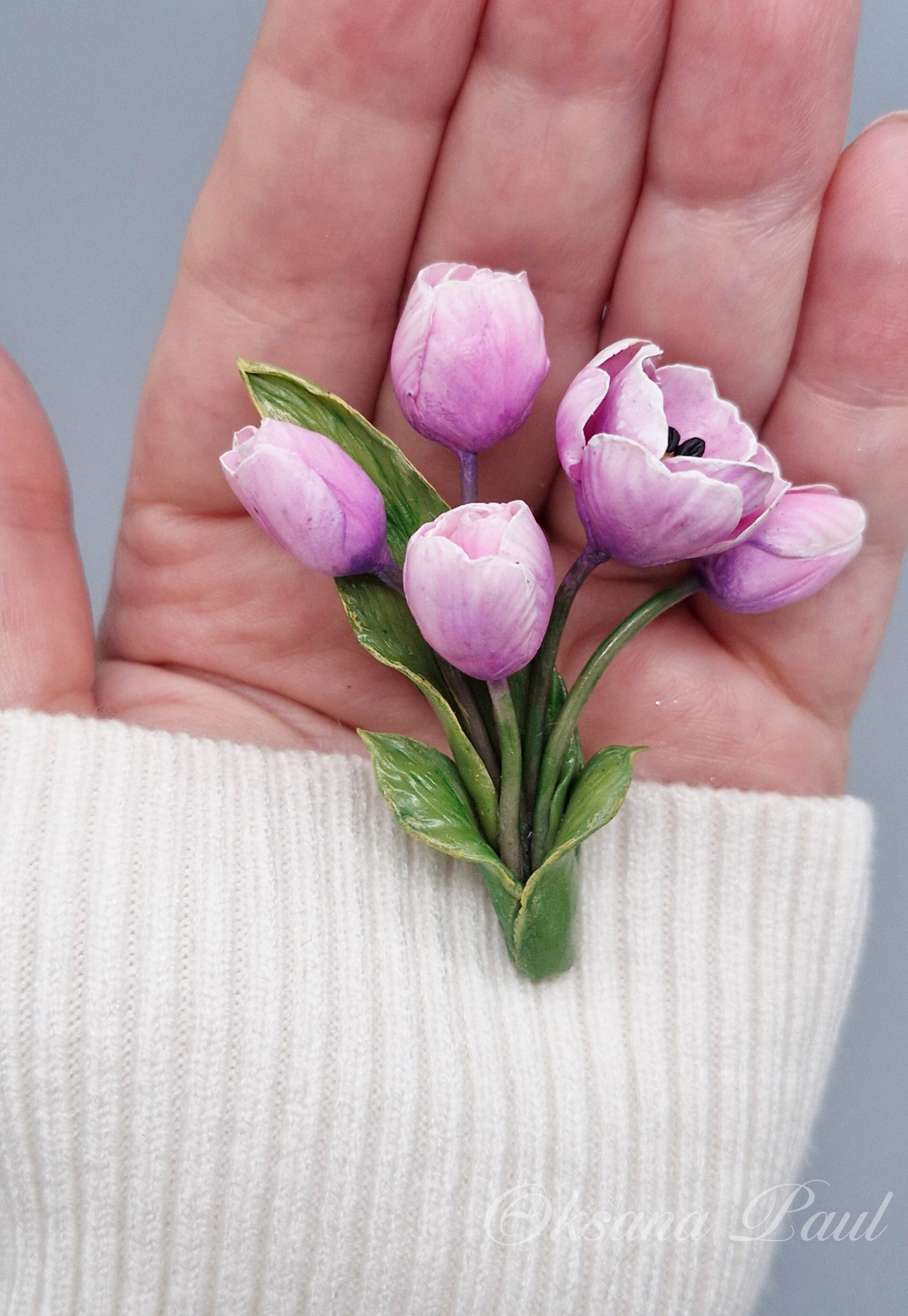 Броши с цветами / Blumen-Broschen ➜. Oksana Paul-Gardinen-Design Oksana Paul ✧ Art of Gardinen & Textile Design ✧ Polymer Clay Art & Handmade Creatures