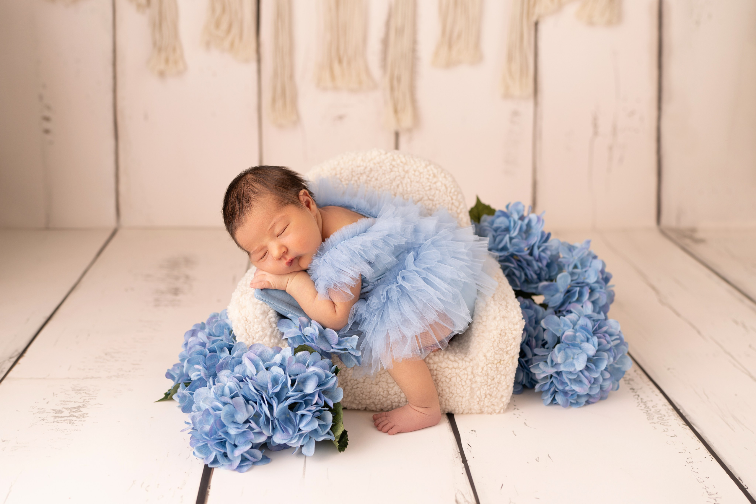 A newborn photo of a beautiful baby girl 9 days old in Clearwater, Florida.