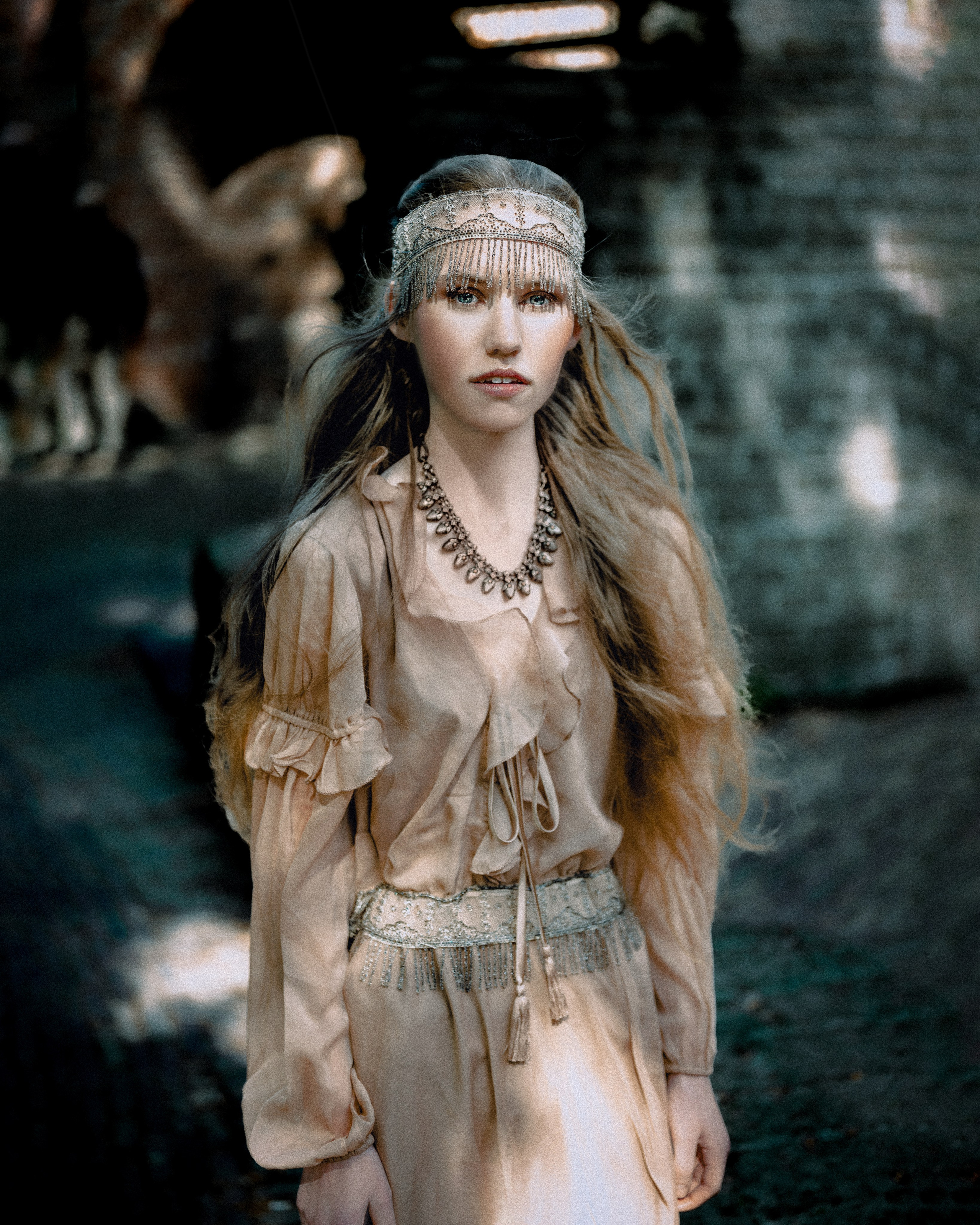 Fantasy Photoshoot in a Medieval Castle in ethereal light. Moth & Moss Photography