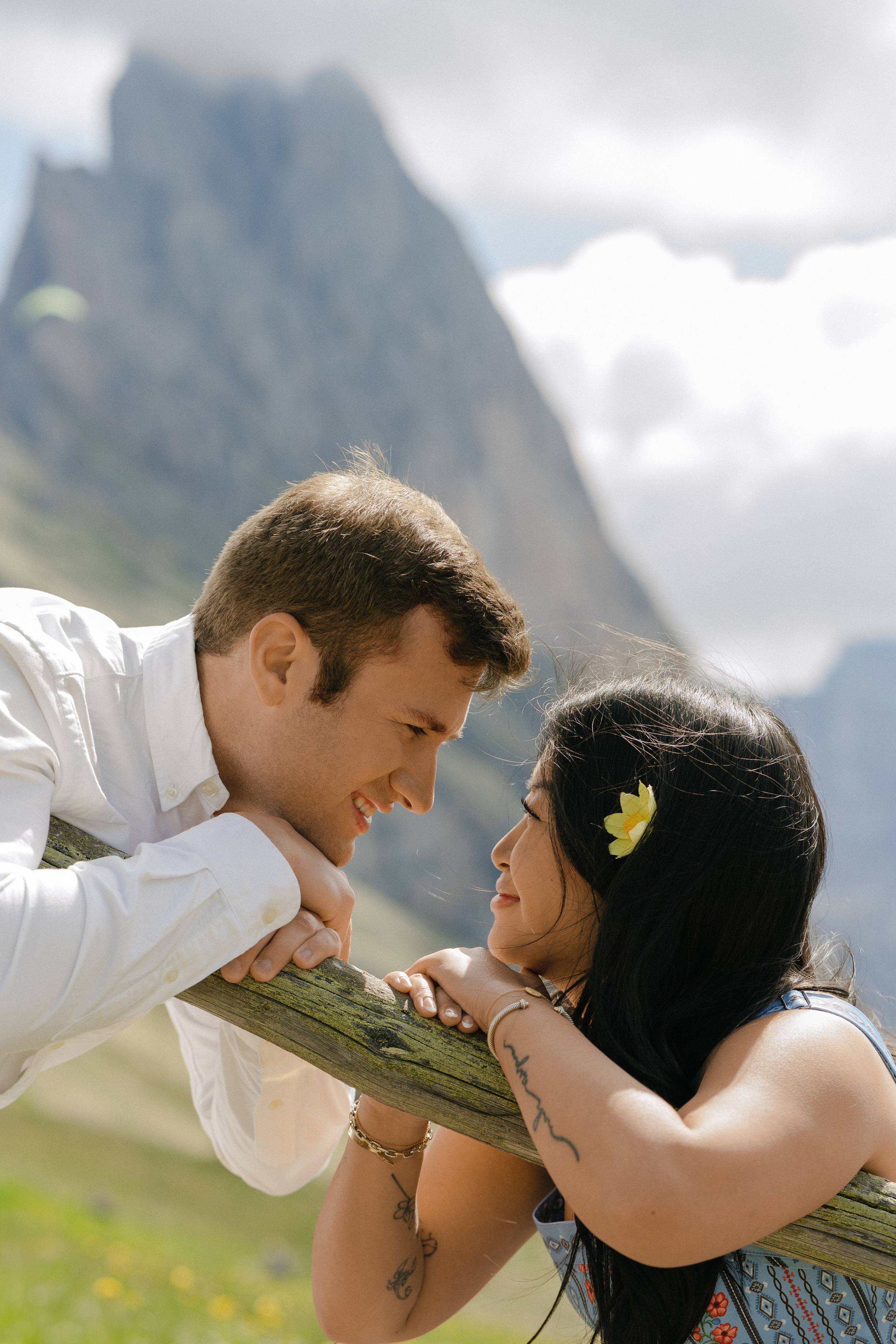 Engagement photography session at Seceda in the heart of the Italian Dolomites