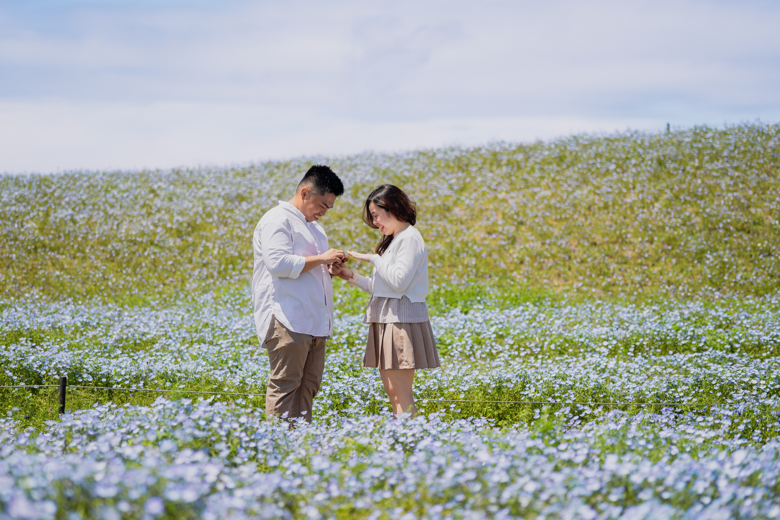 Surprise Proposal Photography Uminonakamichi Park | Fukuoka Engagement Photographer. Portrait Photographer in Fukuoka, Japan | Alina Nazarova