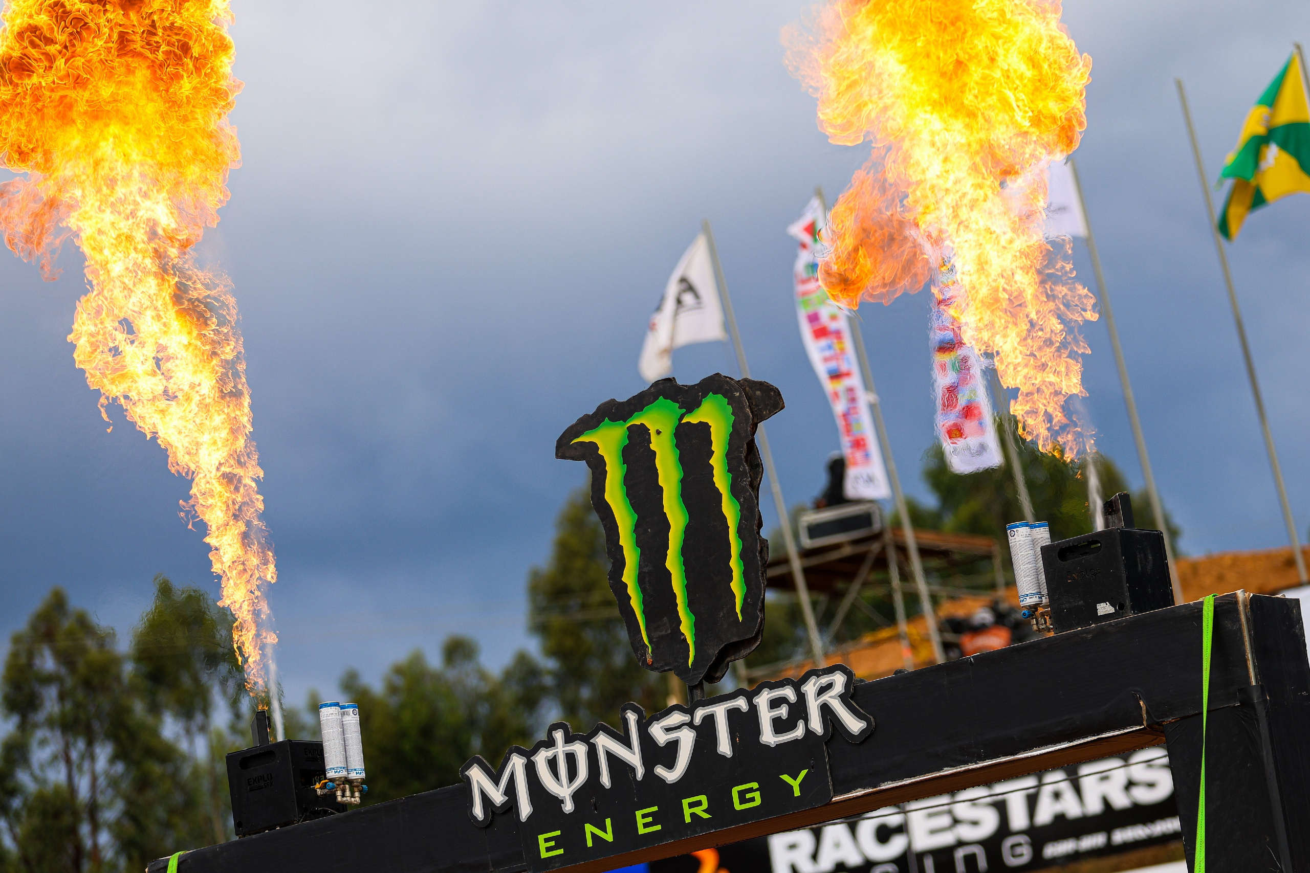 Monster energy bridge with flames MXGP Motocross World Championship