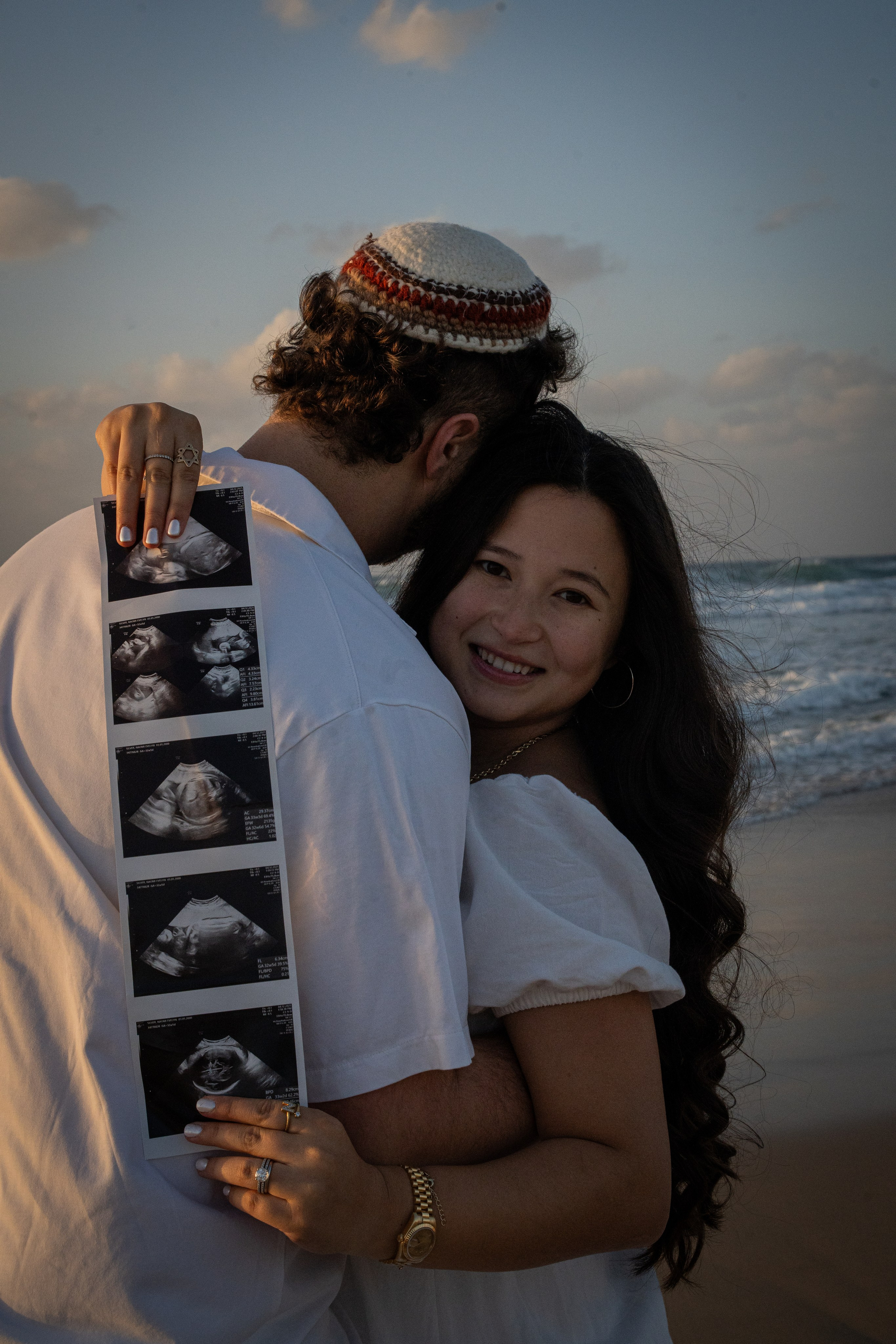 Naomi & Surli, Jaffa Beach, December 2025. Divign By Tehilah — Meaningful Graphic Design & Photography