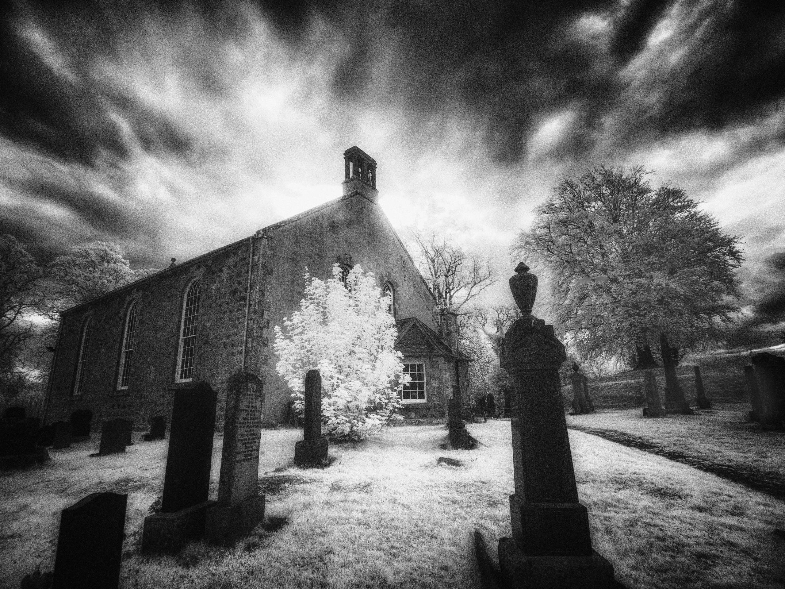 Churches and Graveyards. Infrared Scotland