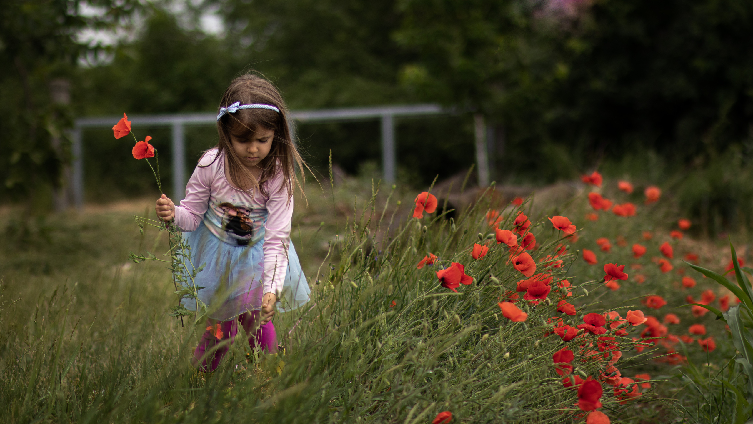 fotografija devojčice i cveća