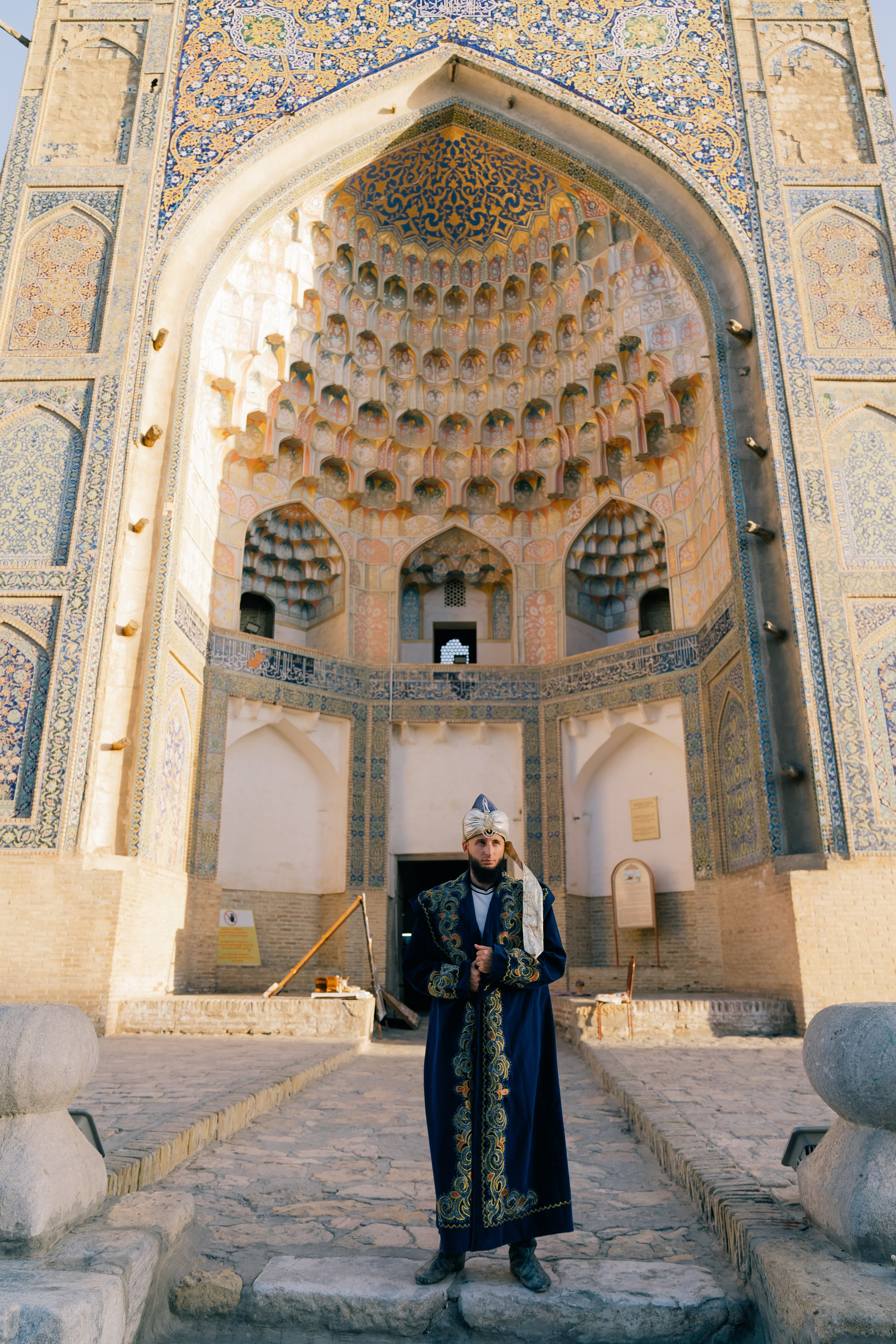 Man's photoshoot in Bukhara in traditional clothing