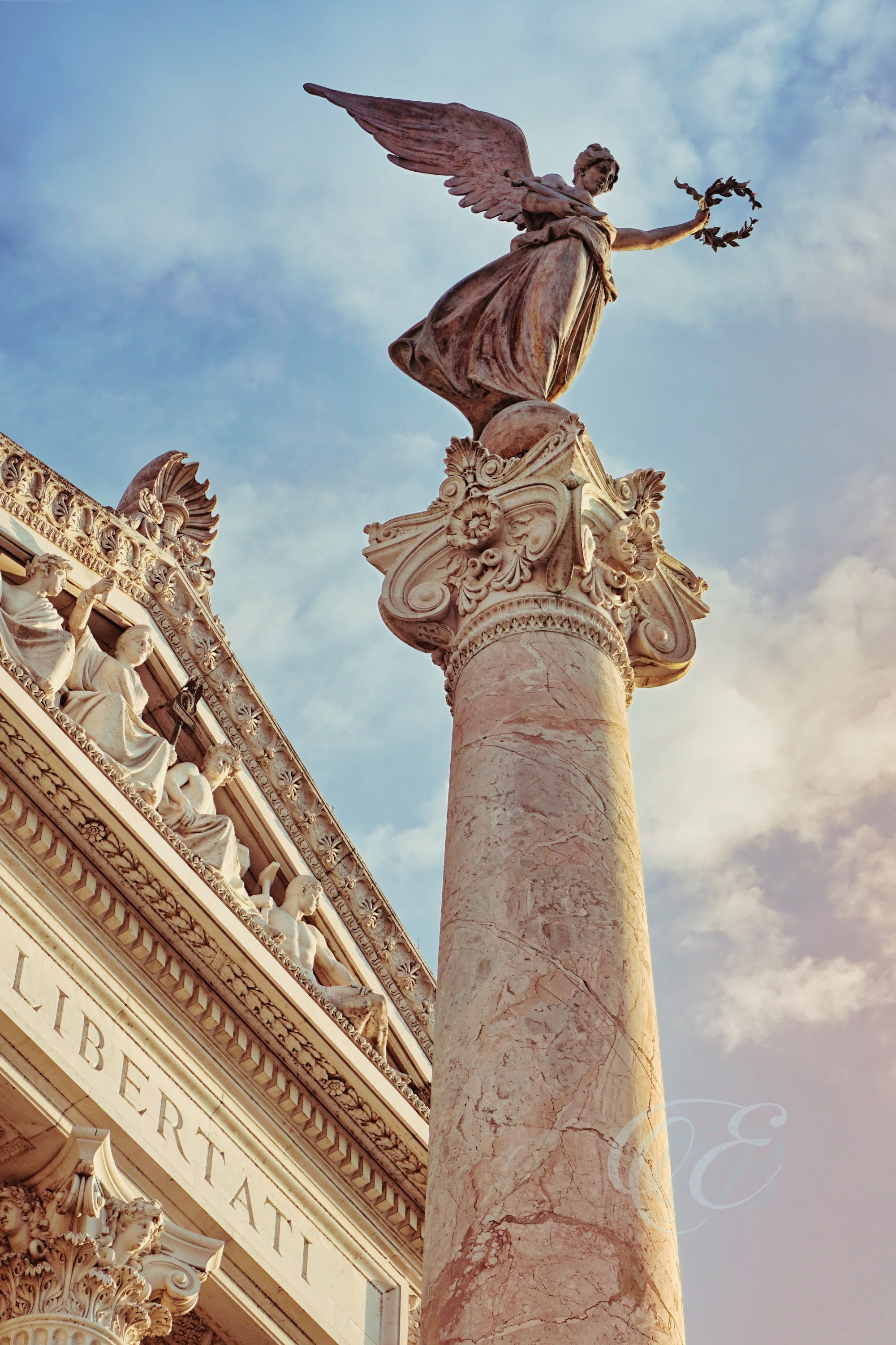 Rome Italy - The V Emmanuel II M - Angel of Victory -  Eduardo Bartoli Fine Art Photography-mp1 - Angel of Victory at the Vittorio Emanuele II Monument, Rome, Italy – fine art photography by Eduardo Bartoli.