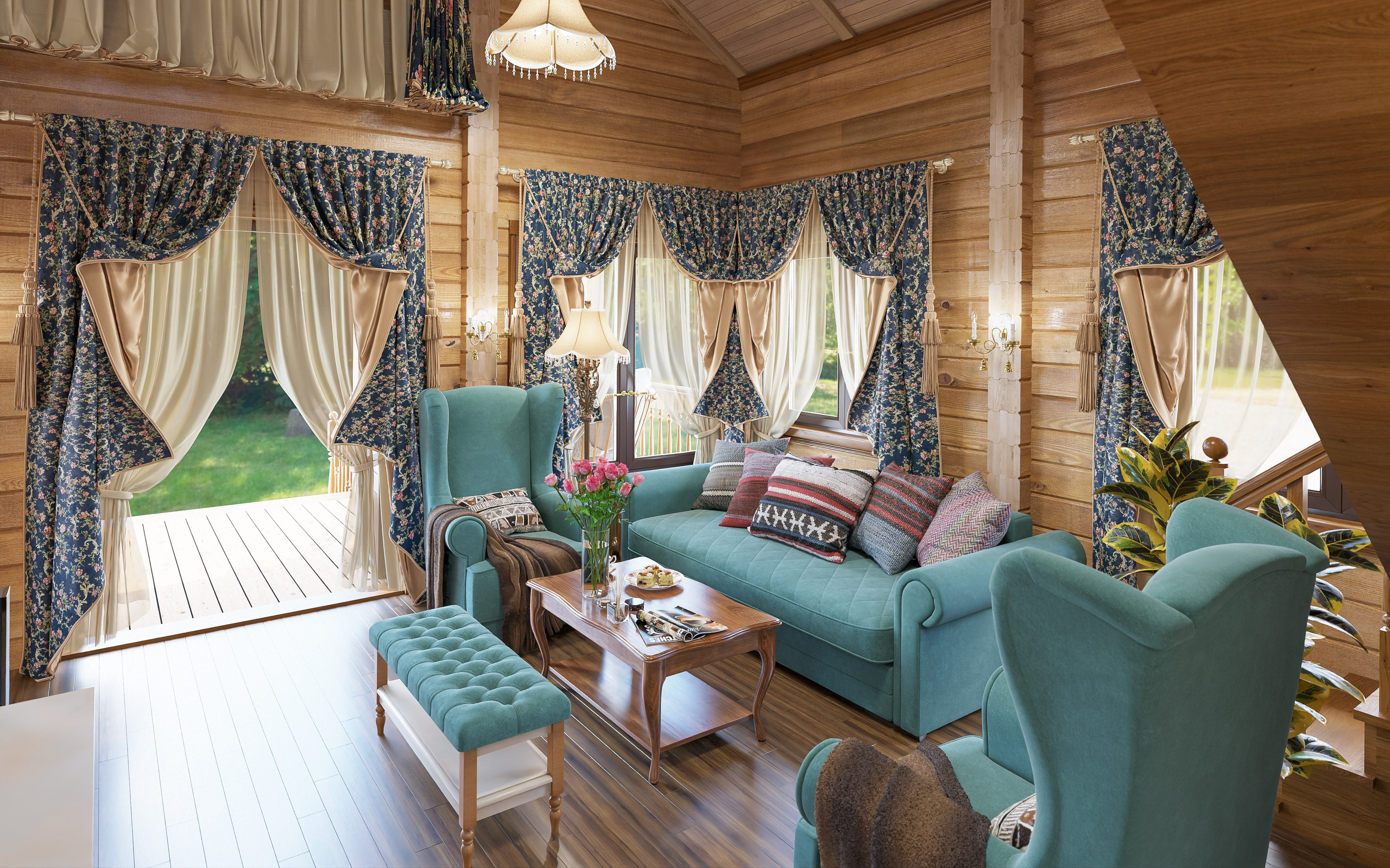 1 этаж. Гостиная. Дизайн и визуализация