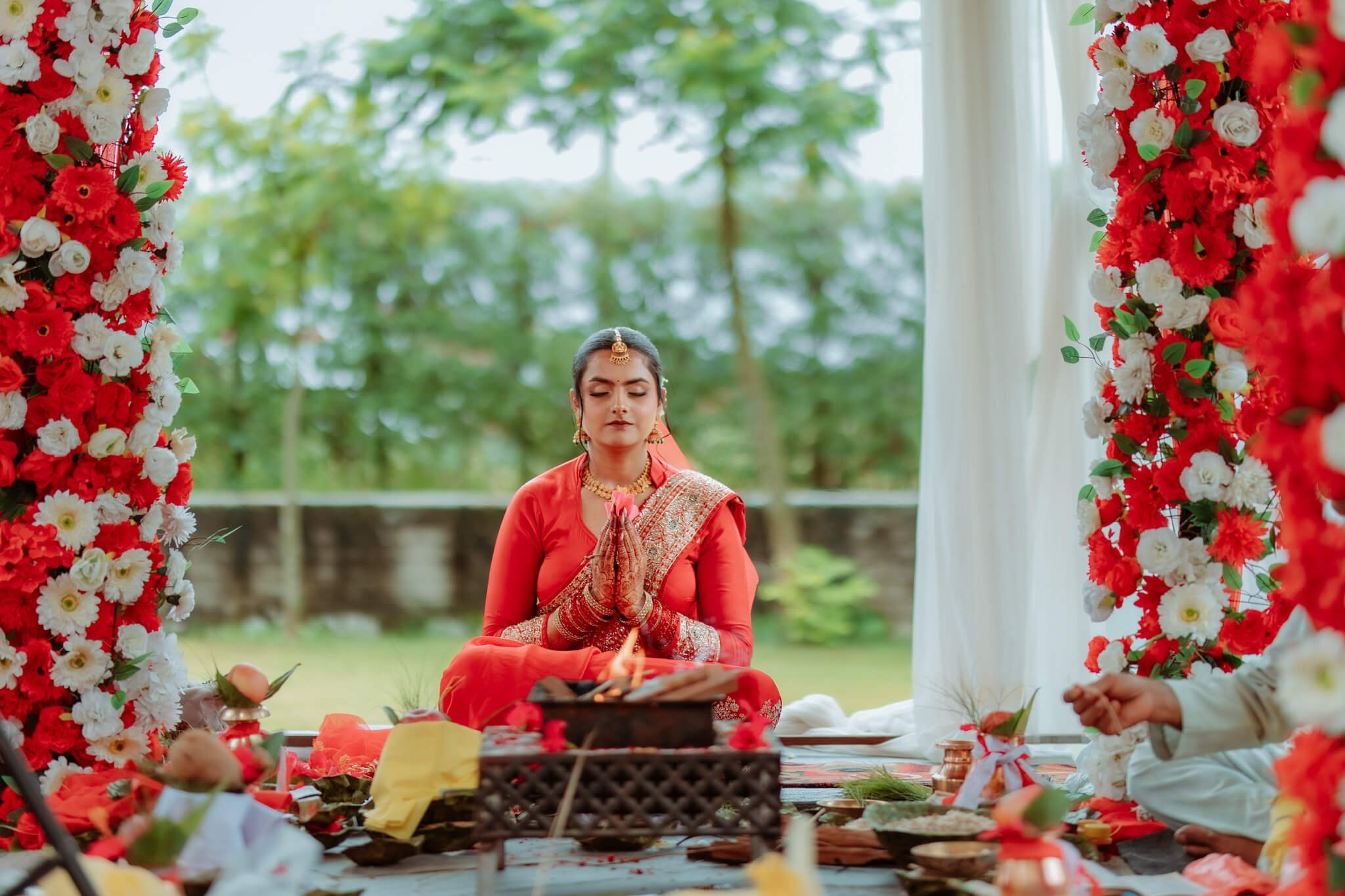 Bride in mandap, Wedding Photography in Nepal