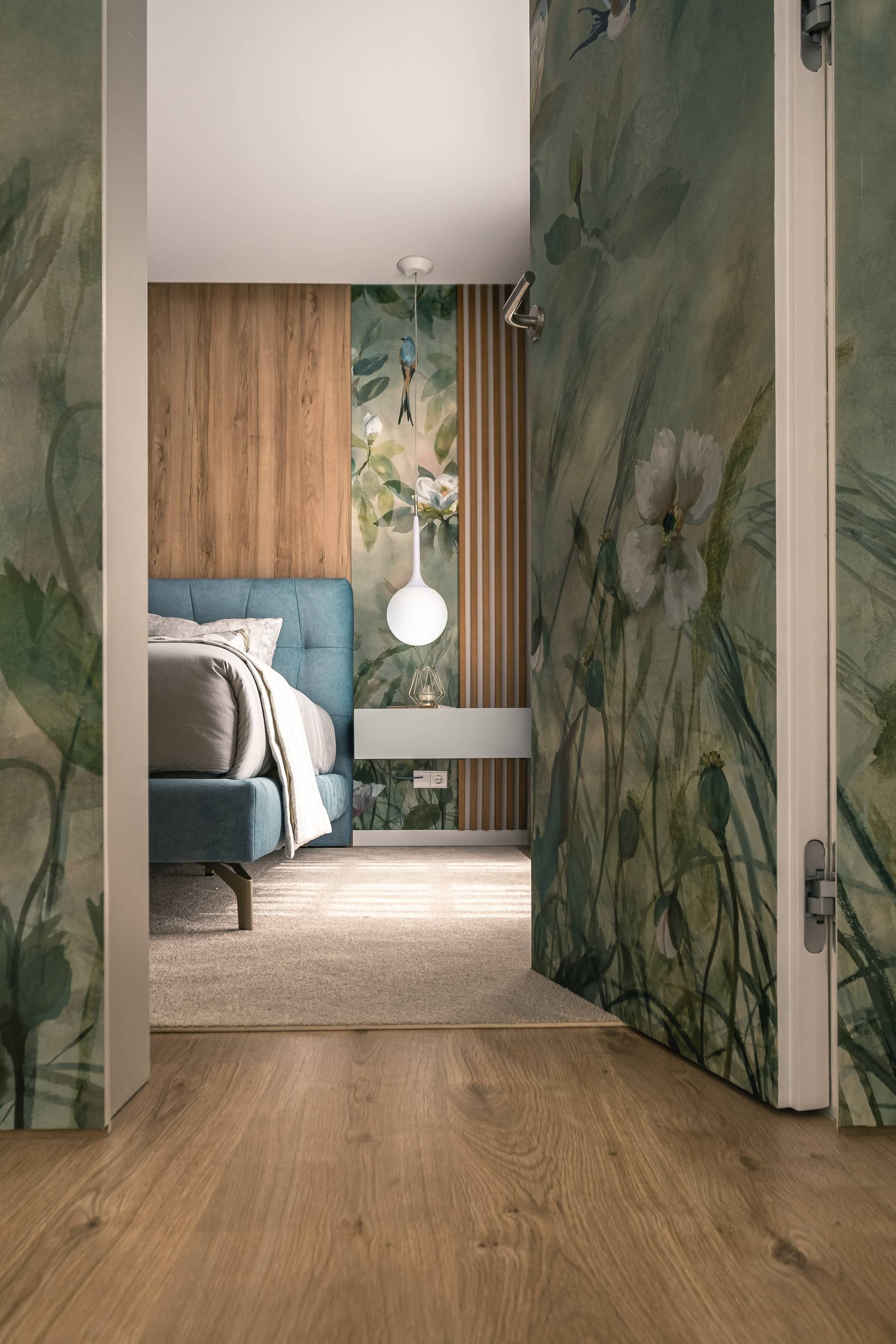 fotografia de interiores, quarto com decoração moderna