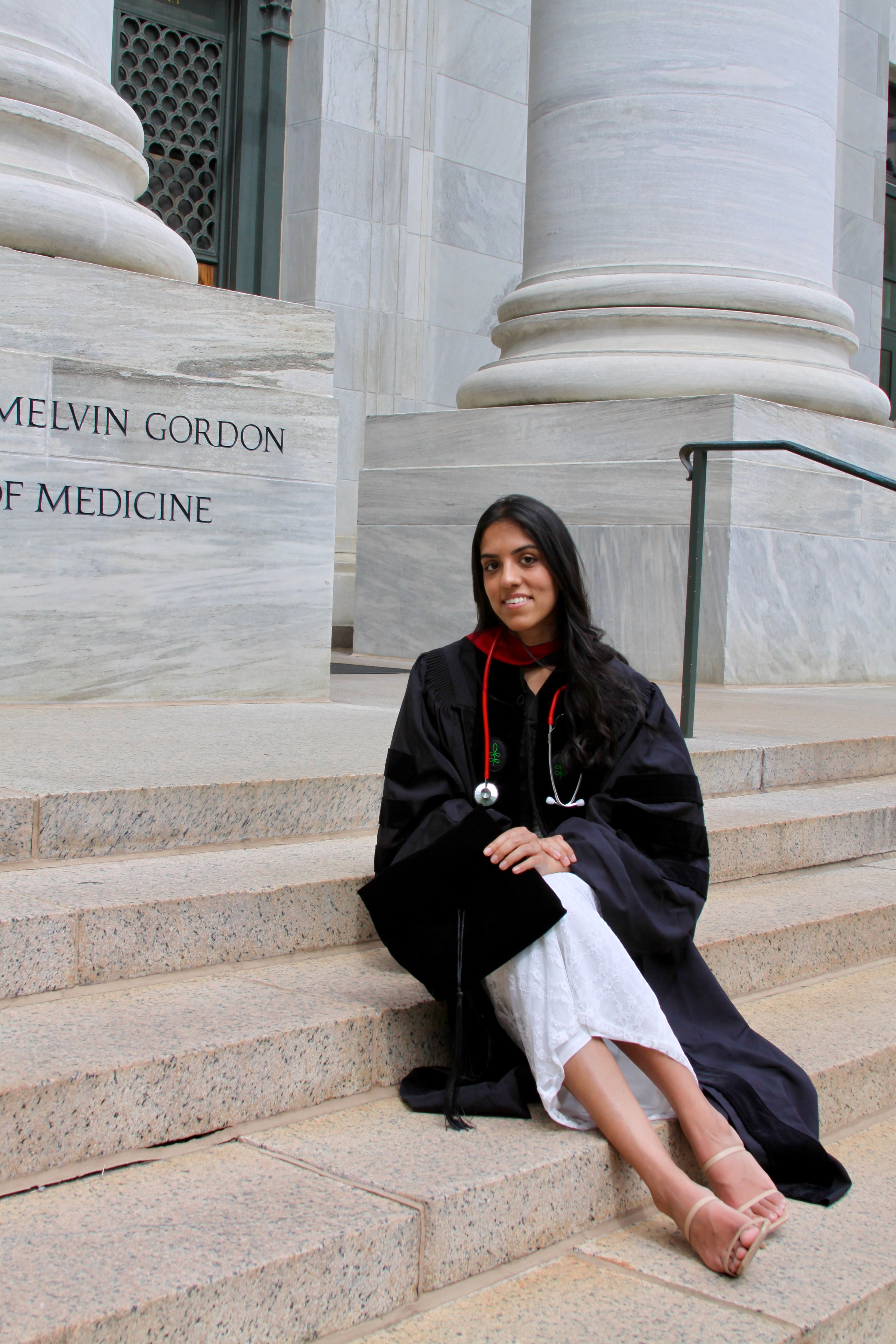 MD graduation with Ruhi. Kelly Sang, graduation and portrait photographer in Boston