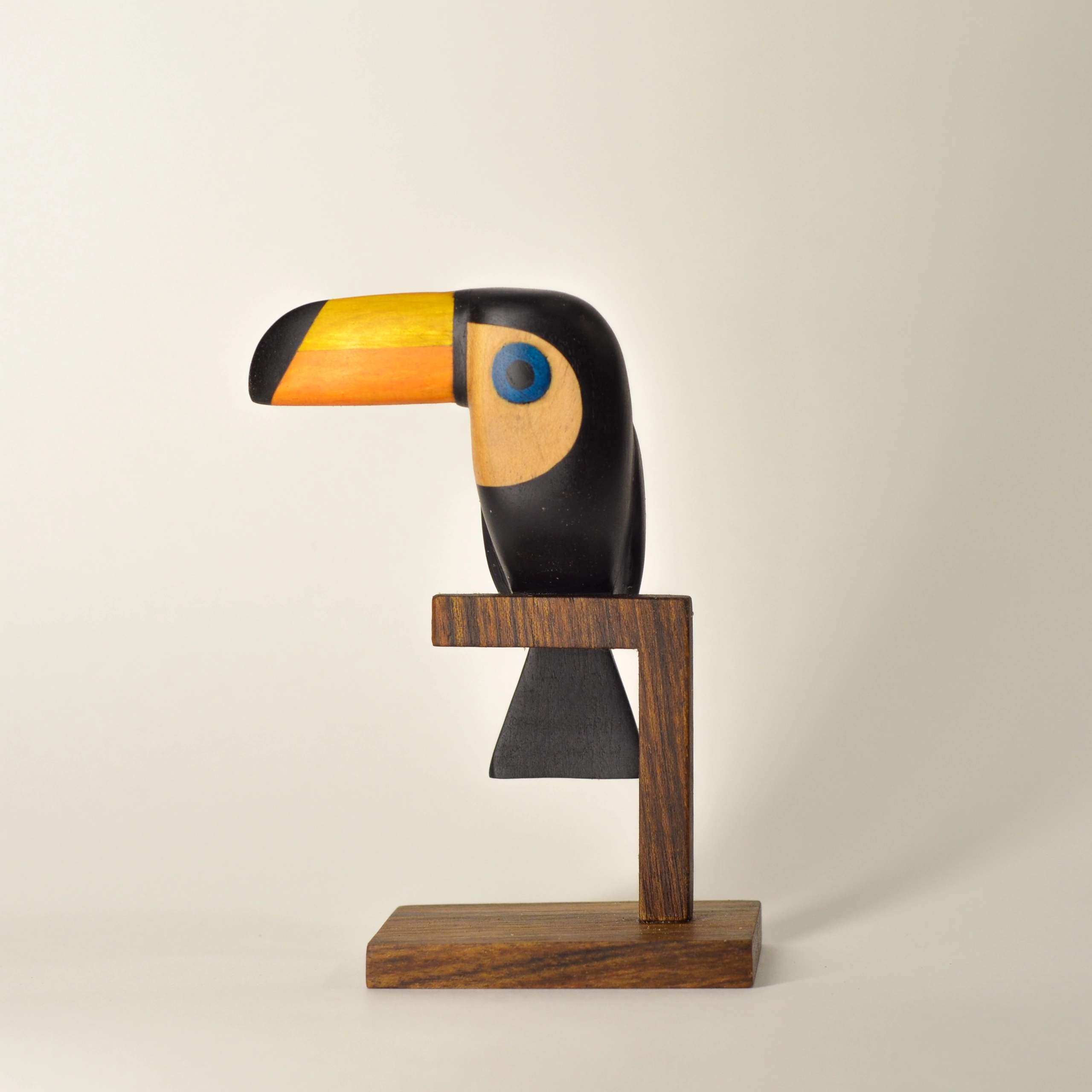 Toucan. Wood carving. Unique decorative sculptures for interior